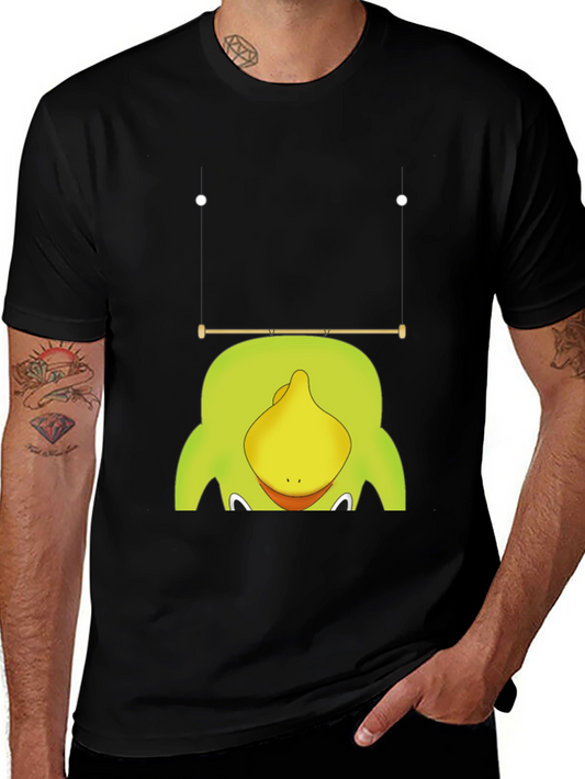 Camiseta Negra con Diseño Divertido de Personaje Animado