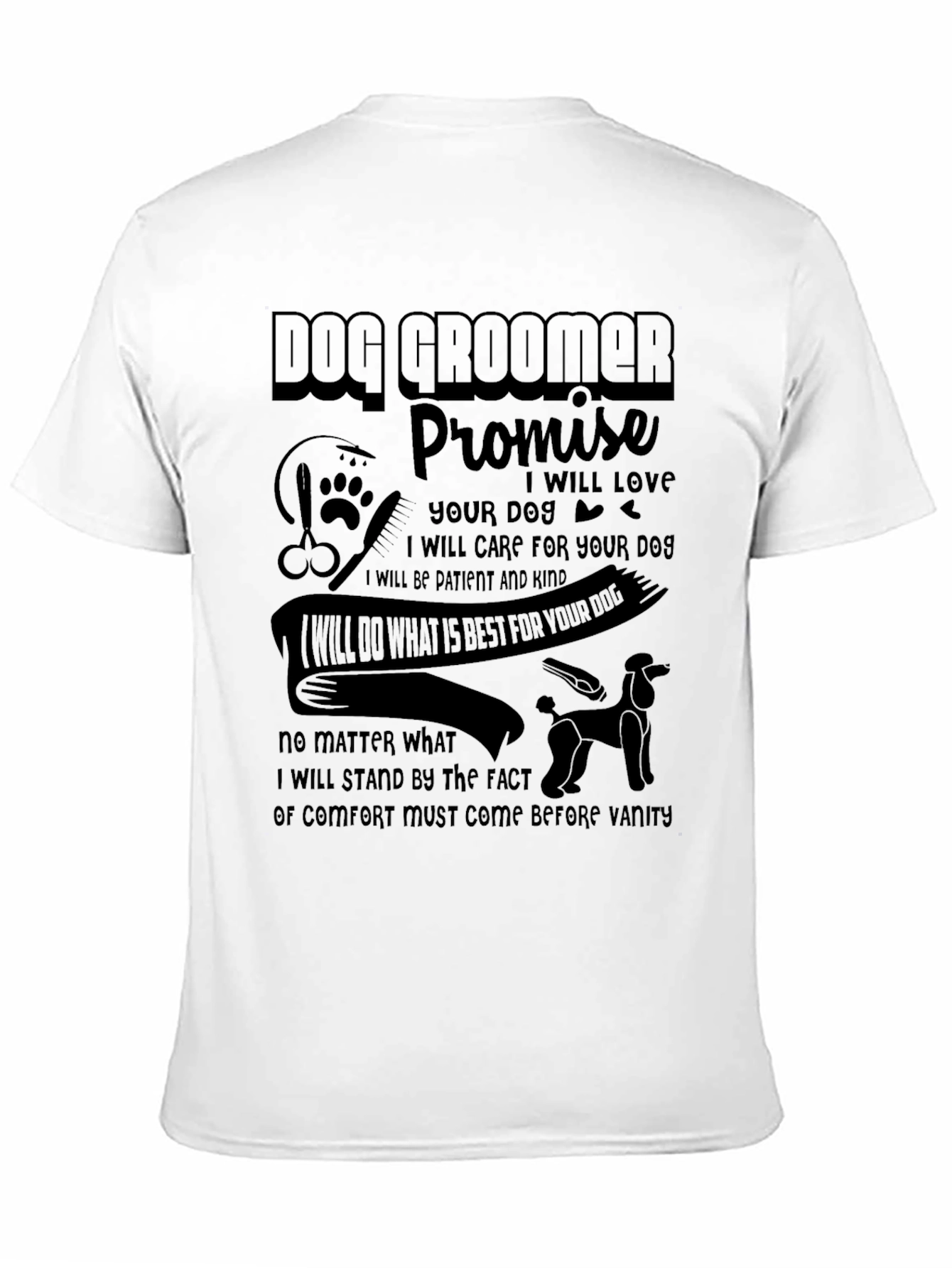 Camiseta Negra Dog Groomer Promise
