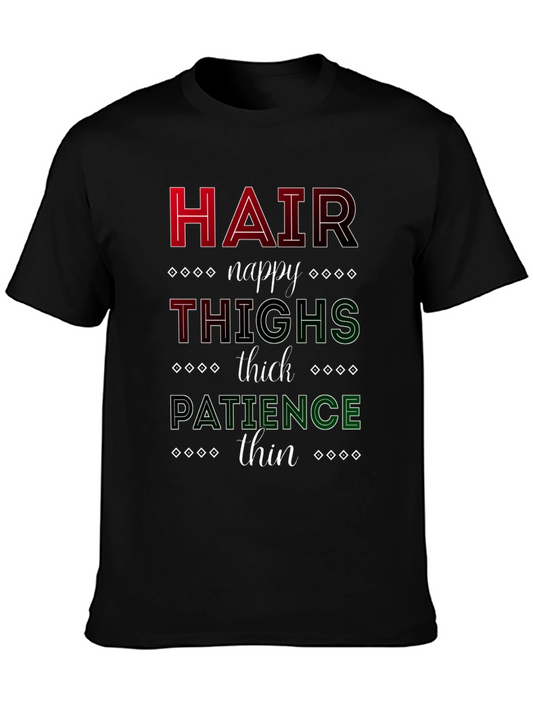 Camiseta Gráfica: Cabello Muslos Paciencia