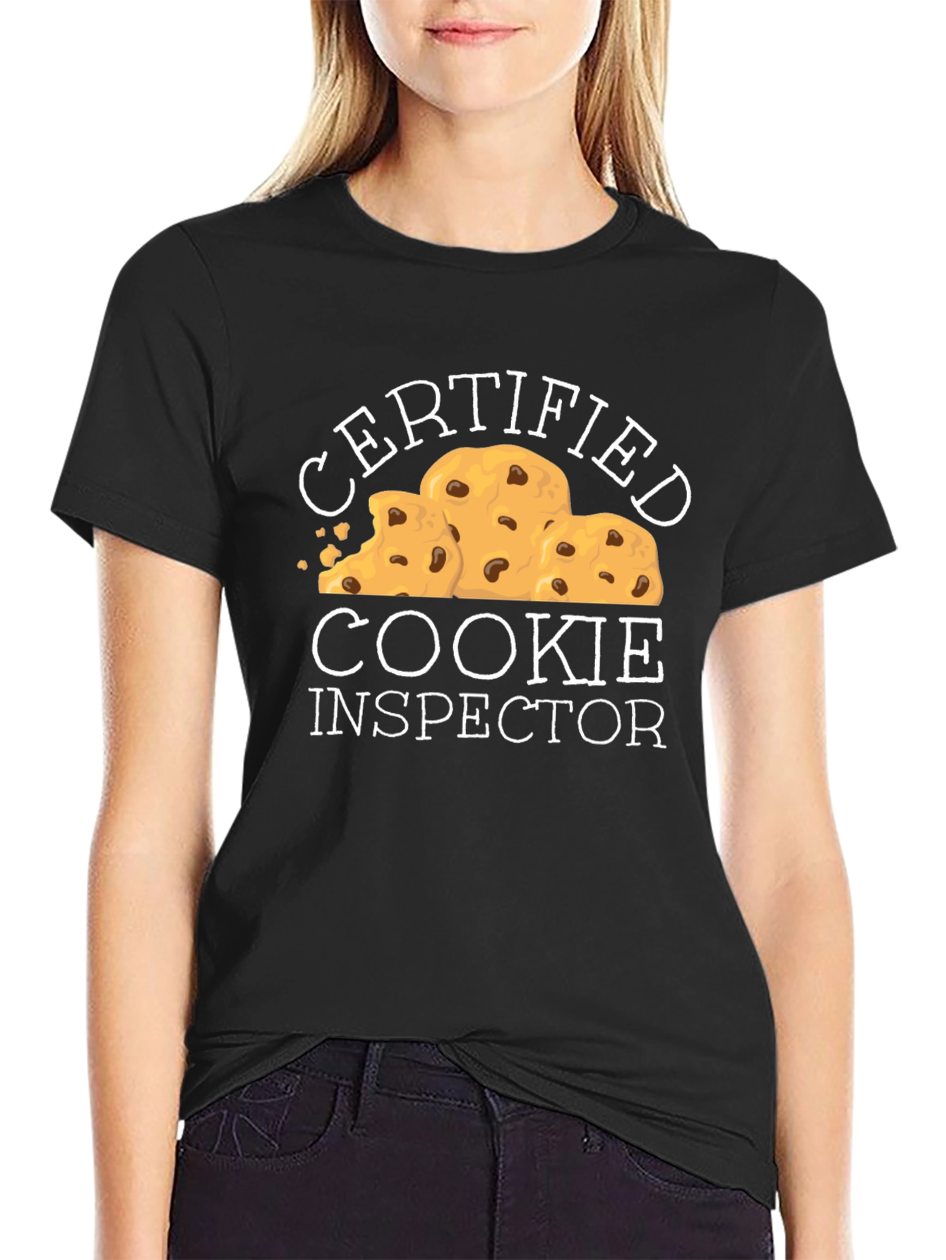 Camiseta Negra Certificado Inspector de Galletas