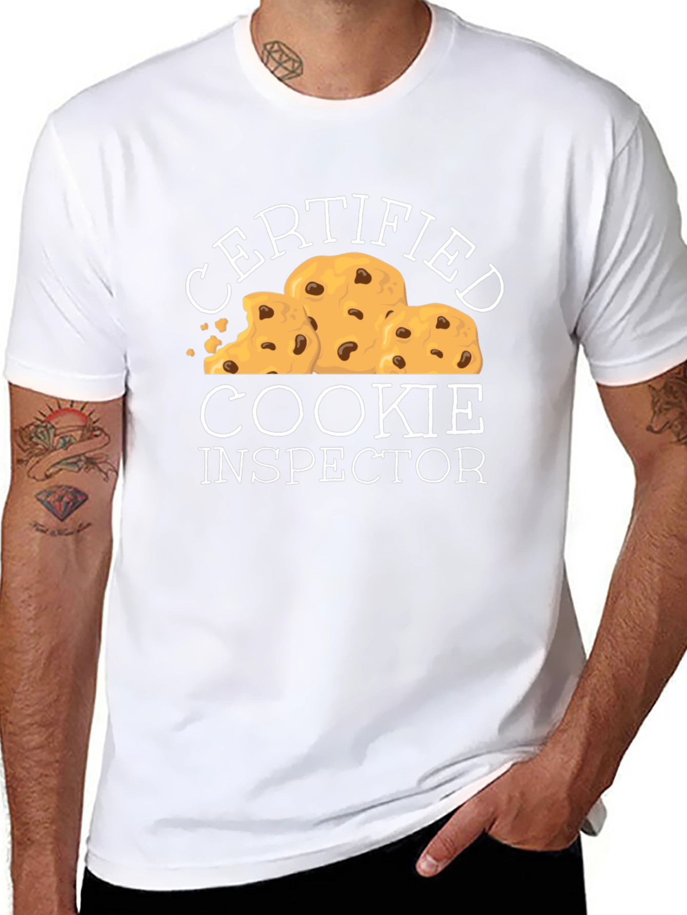 Camiseta Negra Certificado Inspector de Galletas