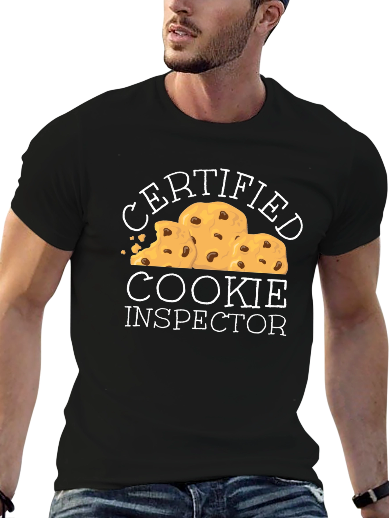 Camiseta Negra Certificado Inspector de Galletas