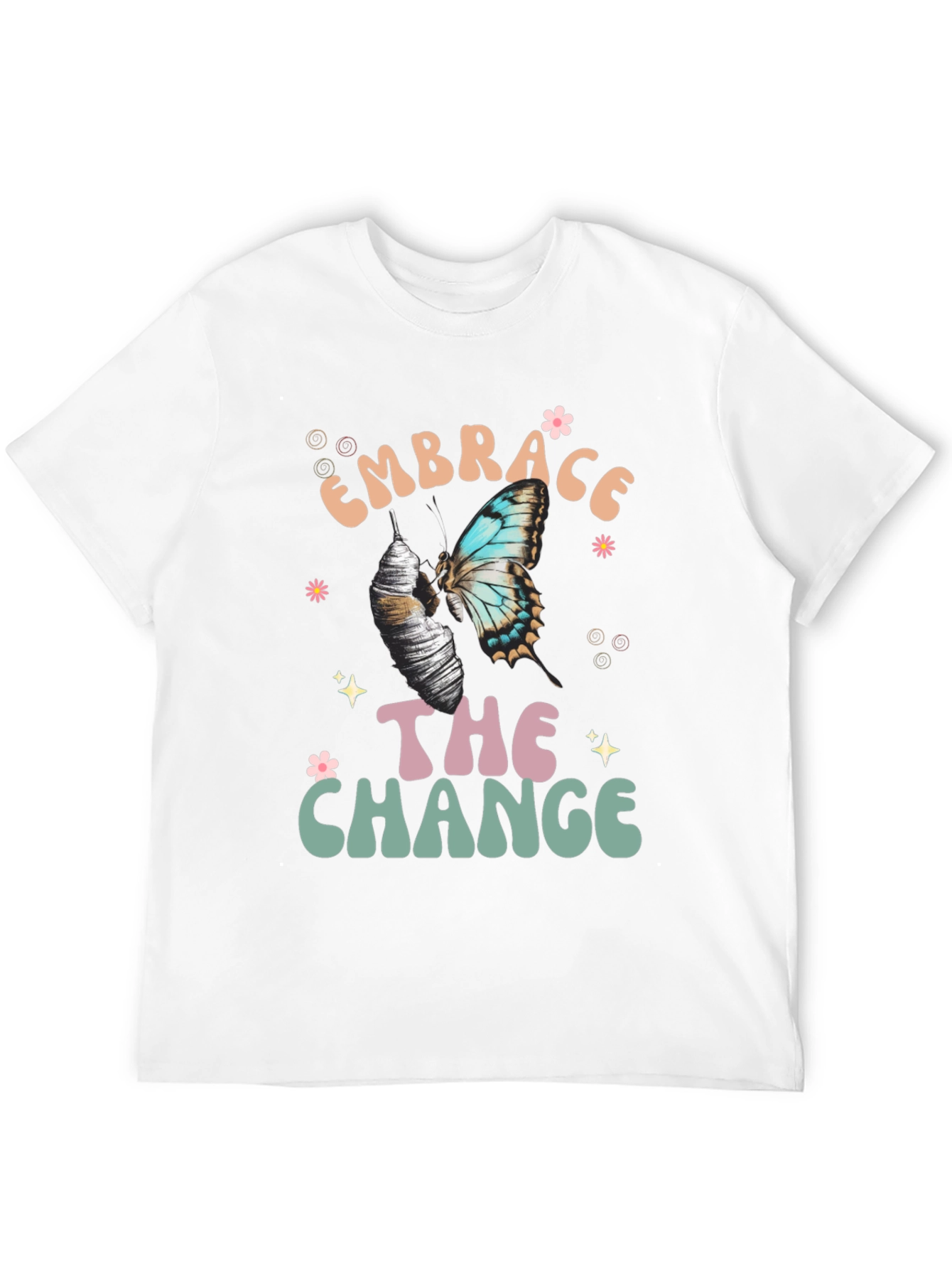Camiseta Negra Abraza El Cambio con Mariposa