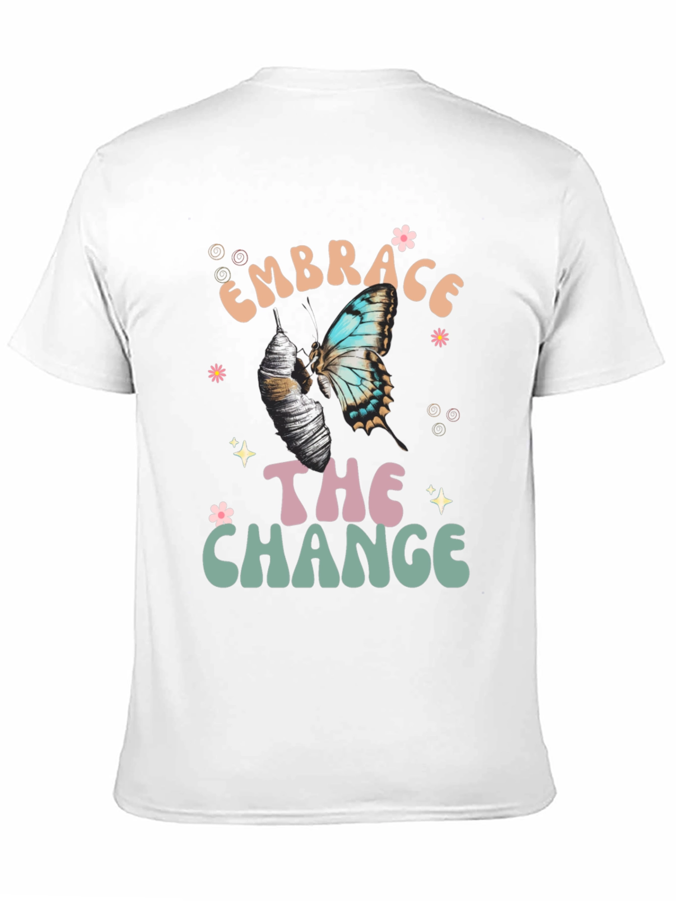 Camiseta Negra Abraza El Cambio con Mariposa