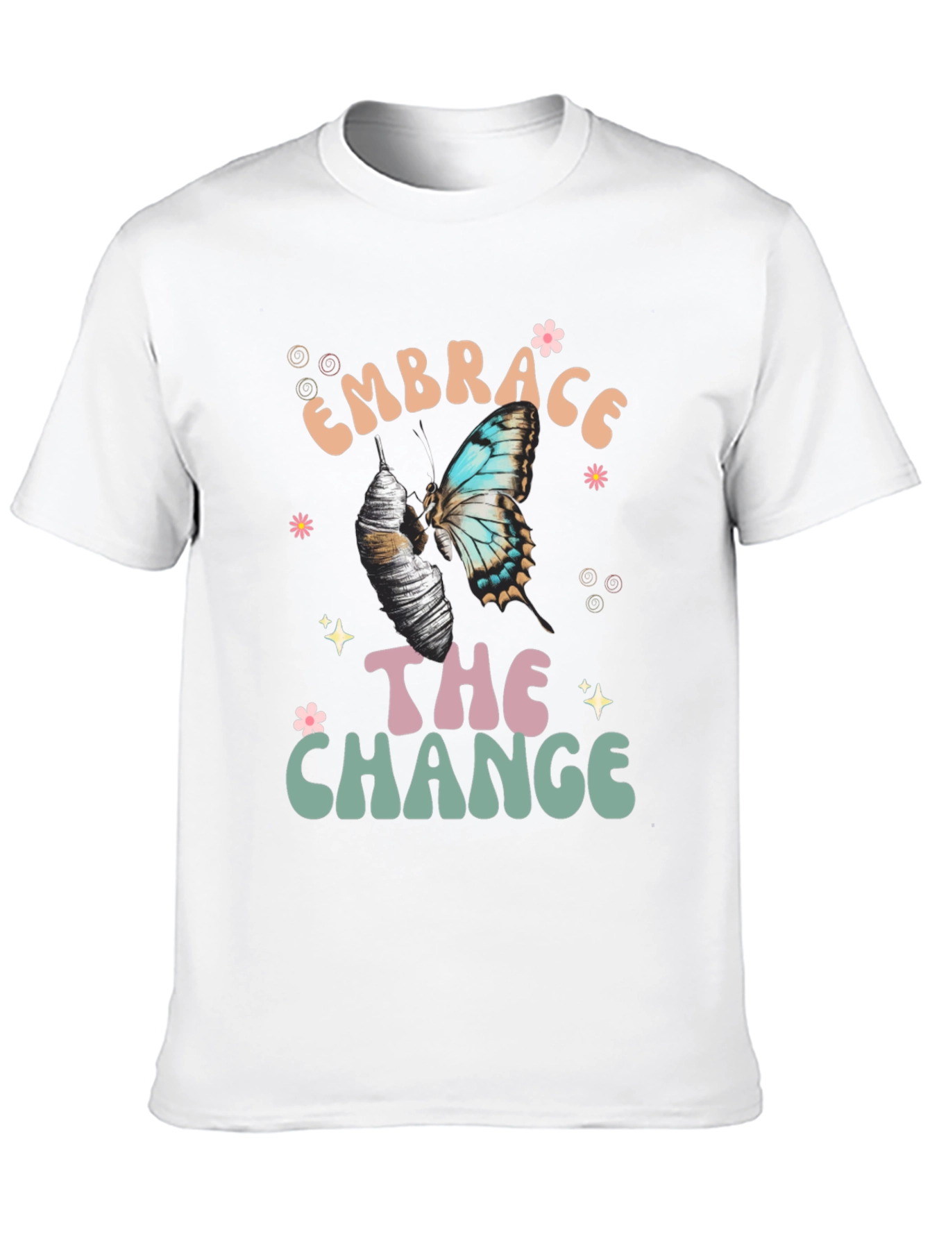 Camiseta Negra Abraza El Cambio con Mariposa