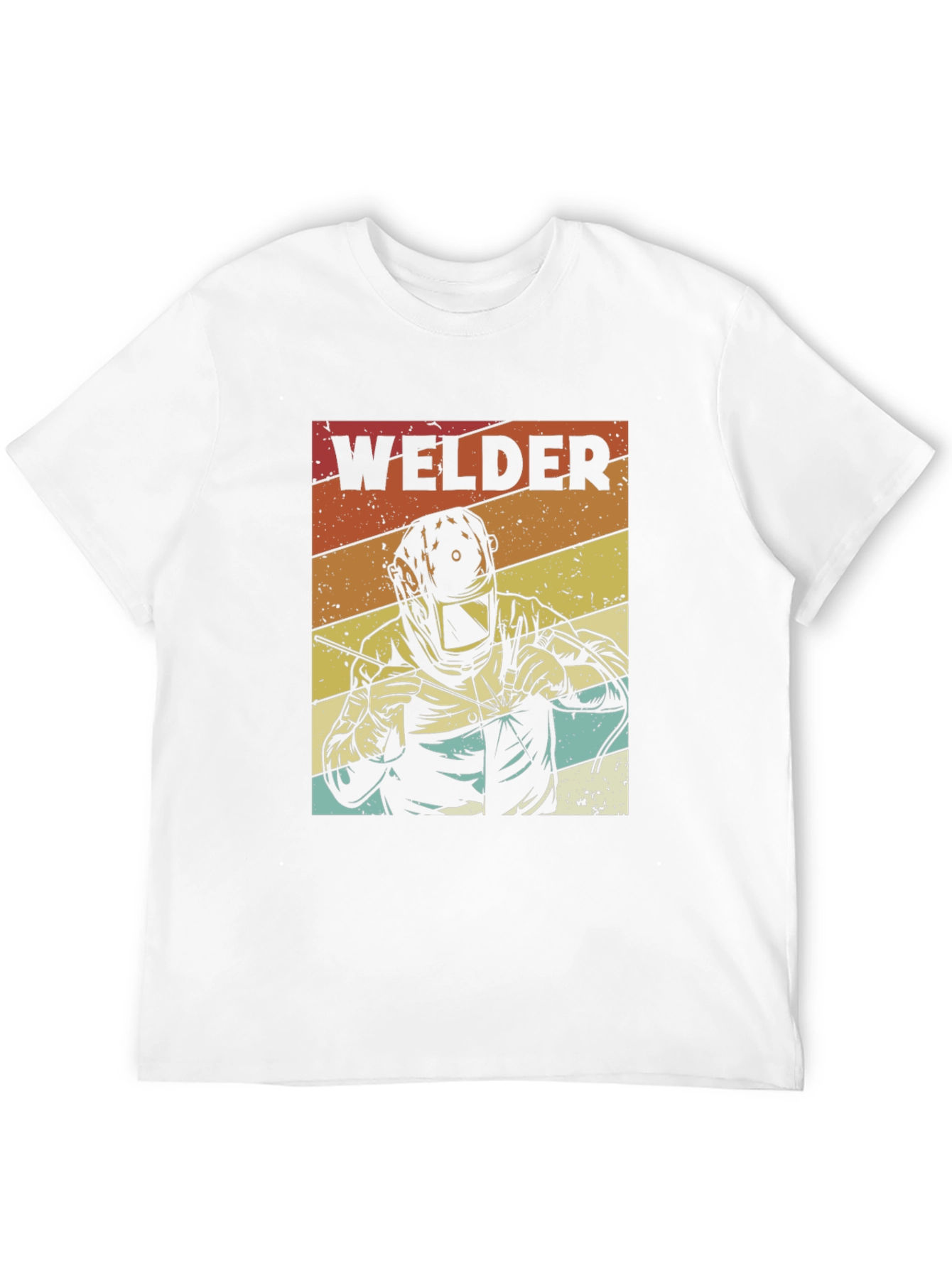 Camiseta Negra Retro Welder para Hombre