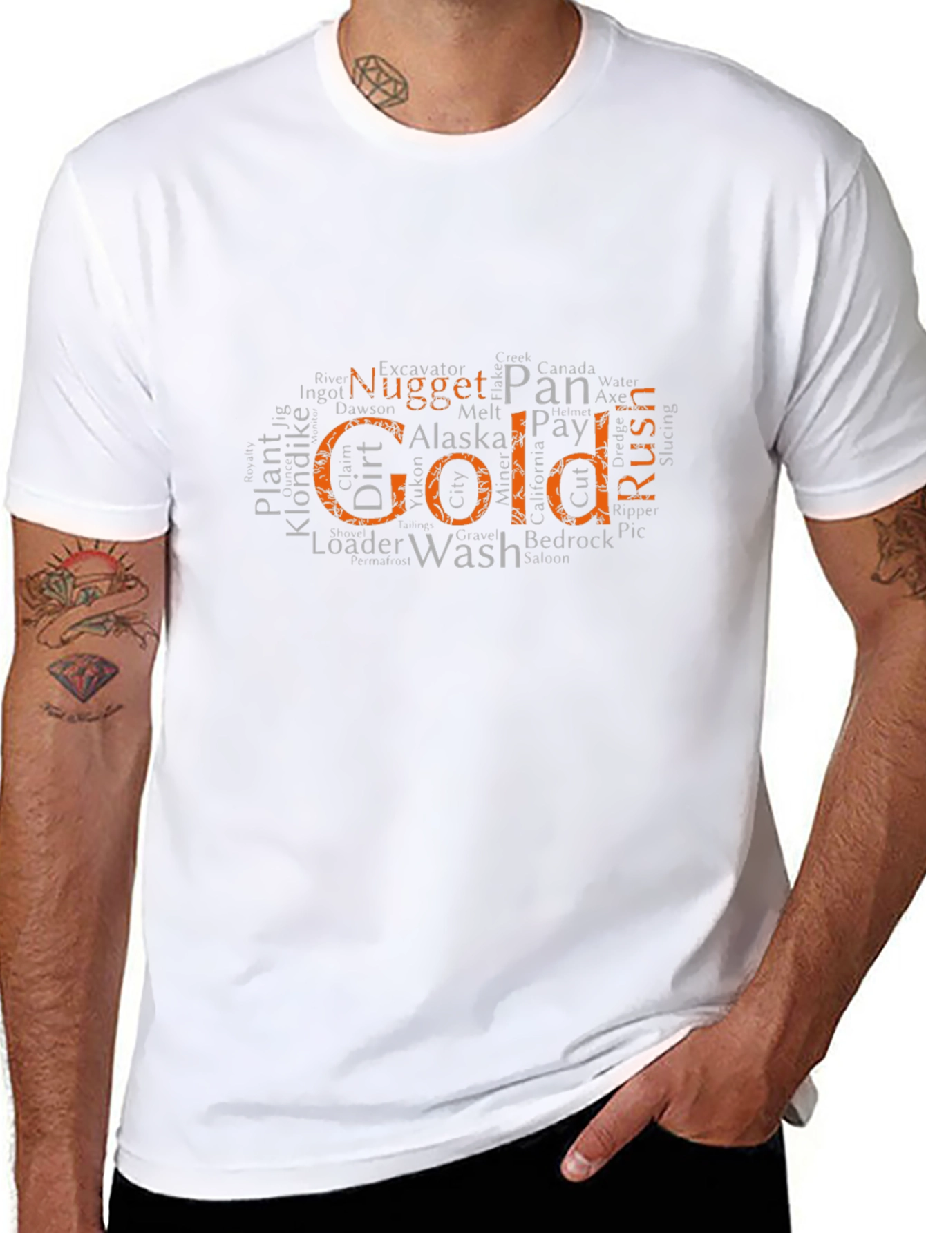 Camiseta Negra con Diseño de Minería de Oro