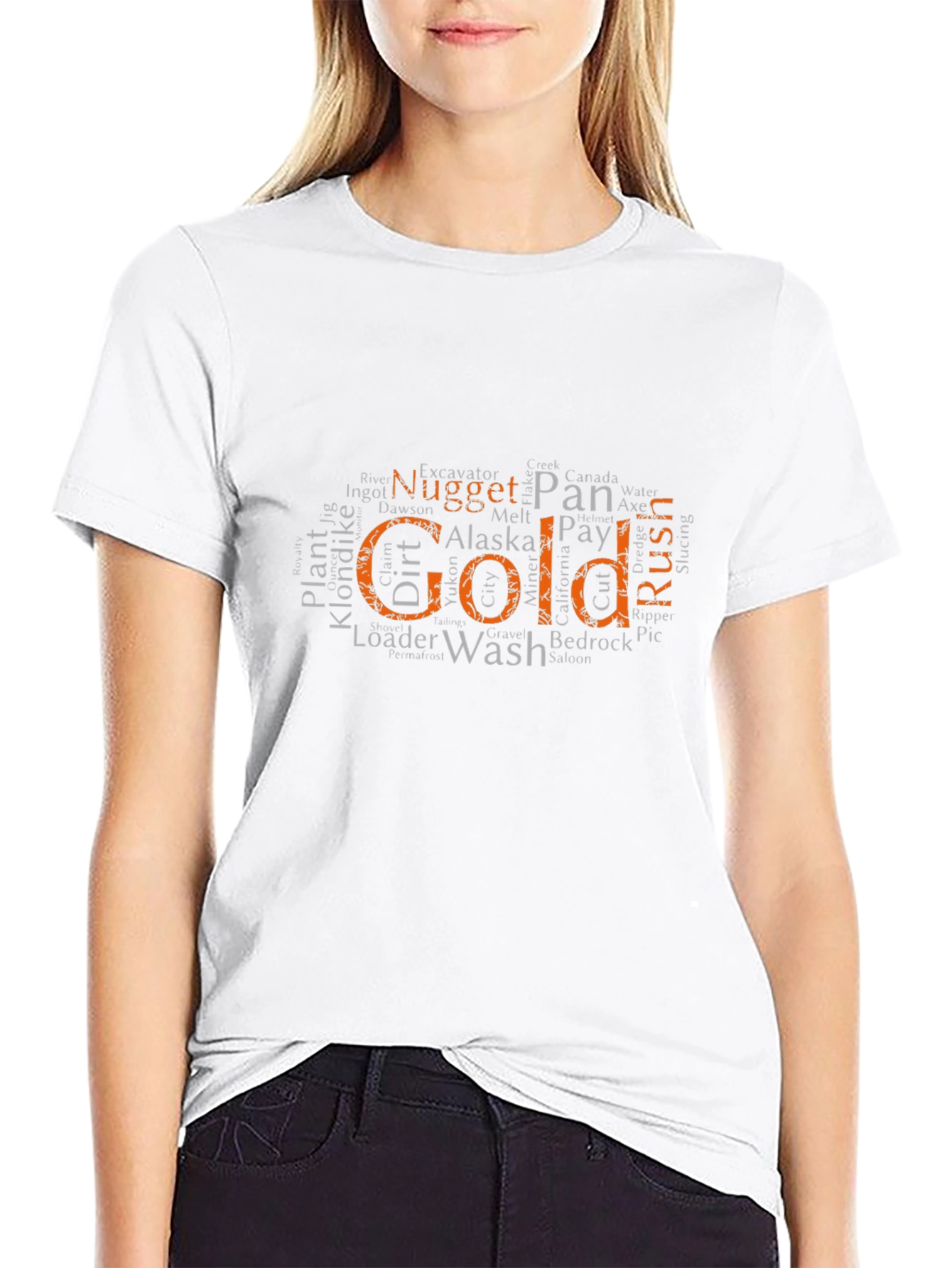 Camiseta Negra con Diseño de Minería de Oro