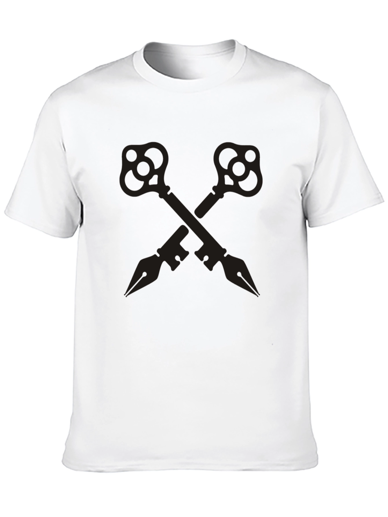 Camiseta Negra con Diseño de Llaves Cruzadas