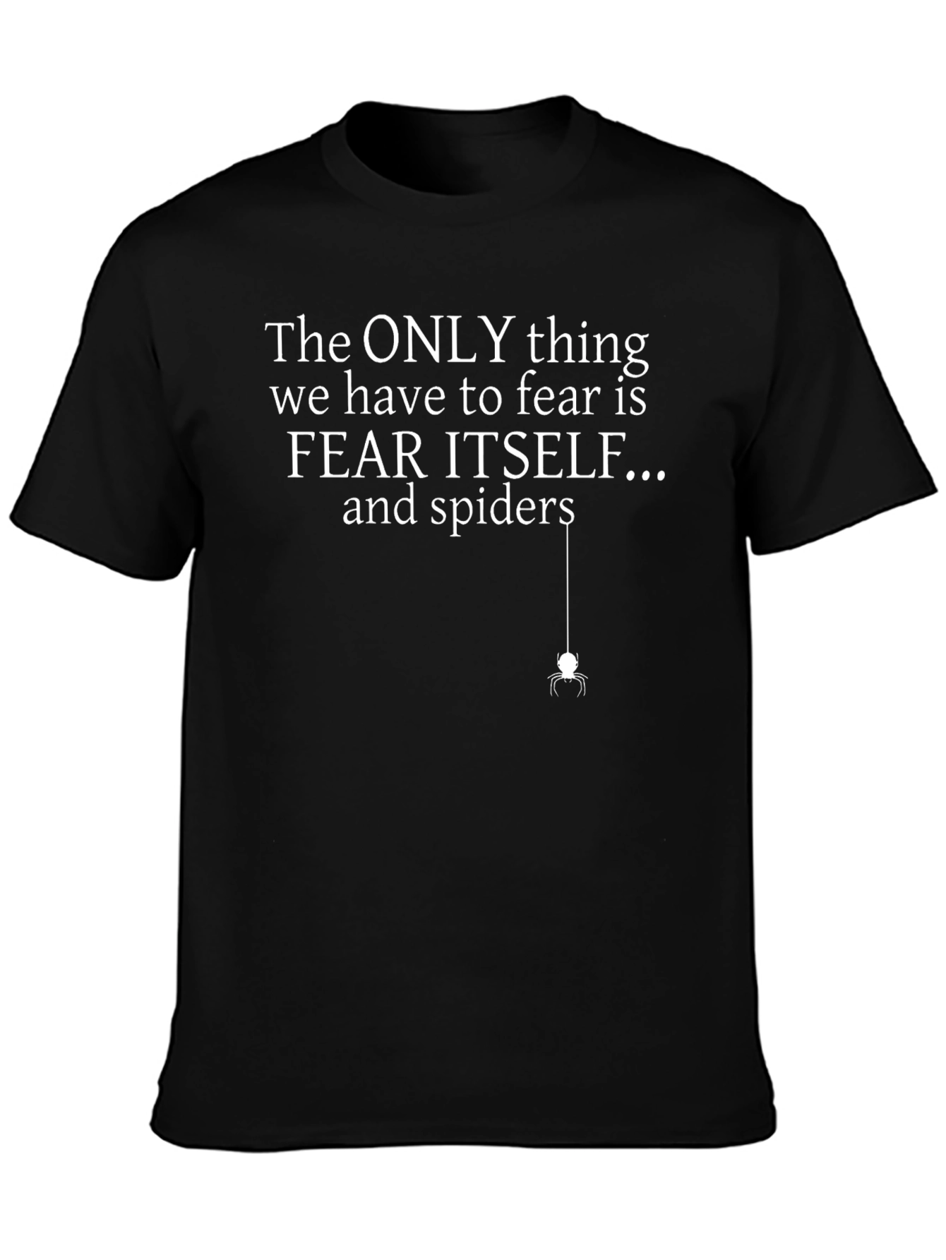 Camiseta Negra: Miedo y Arañas