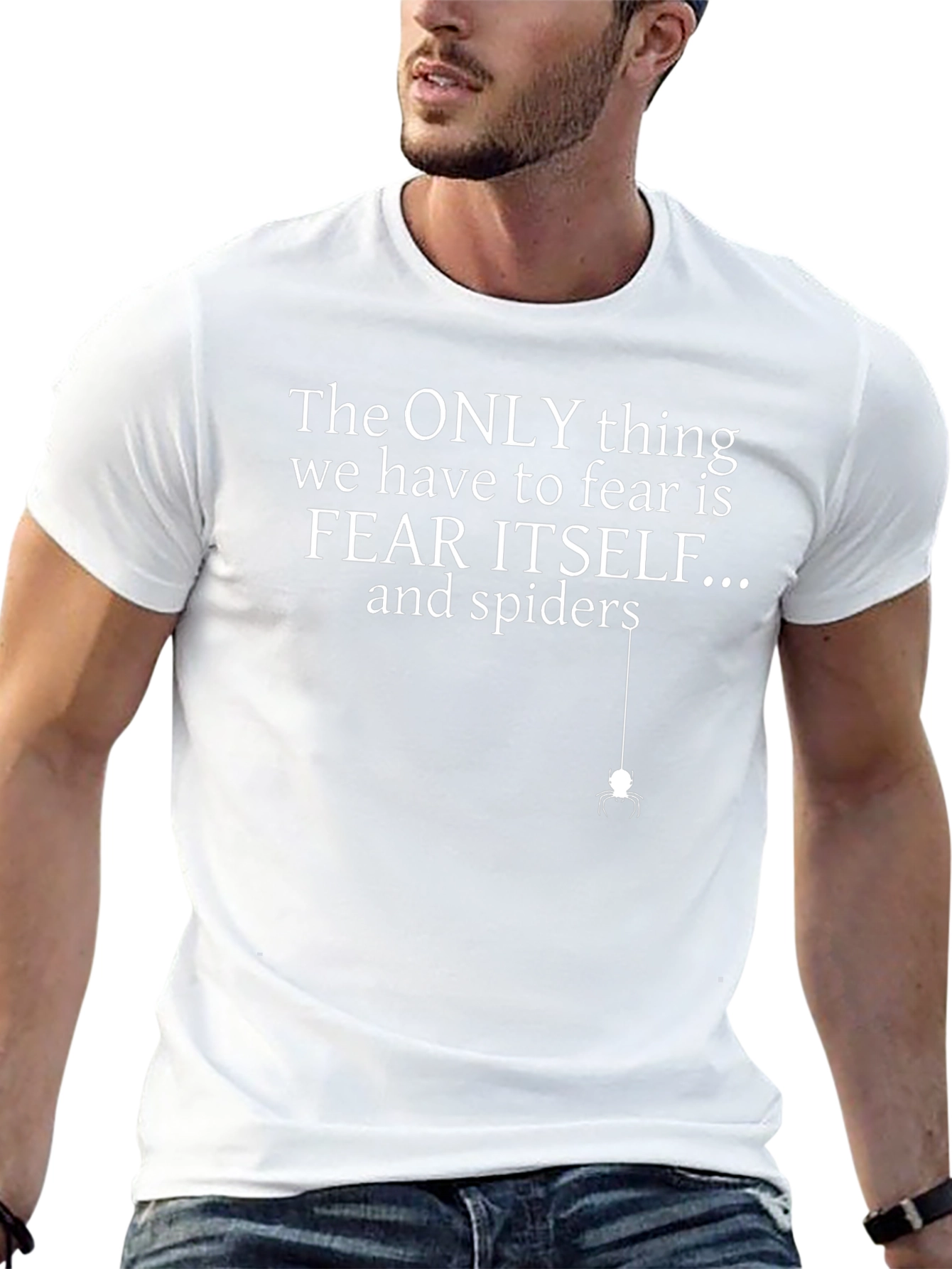 Camiseta Negra: Miedo y Arañas