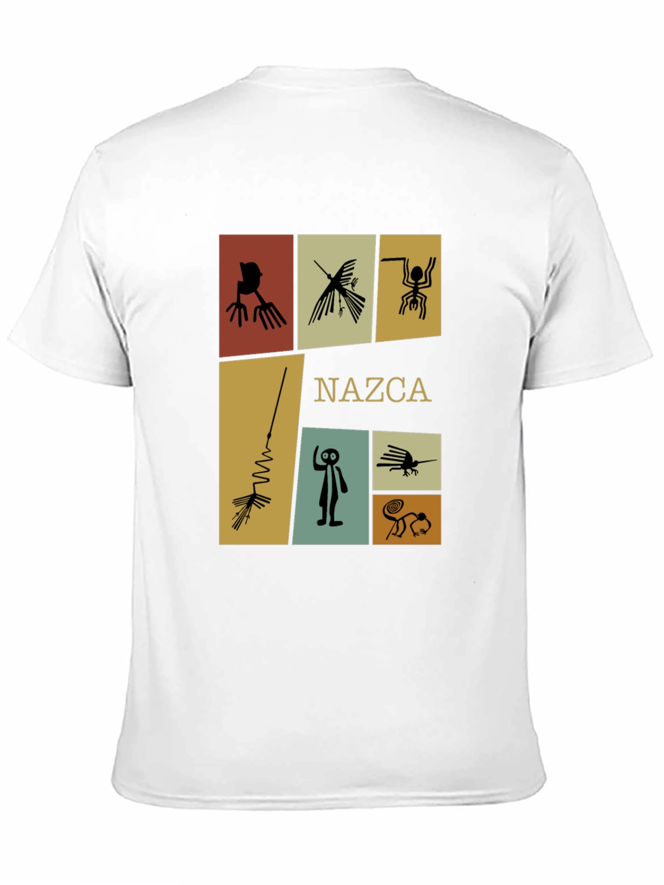 Camiseta Negra con Diseño de Líneas de Nazca