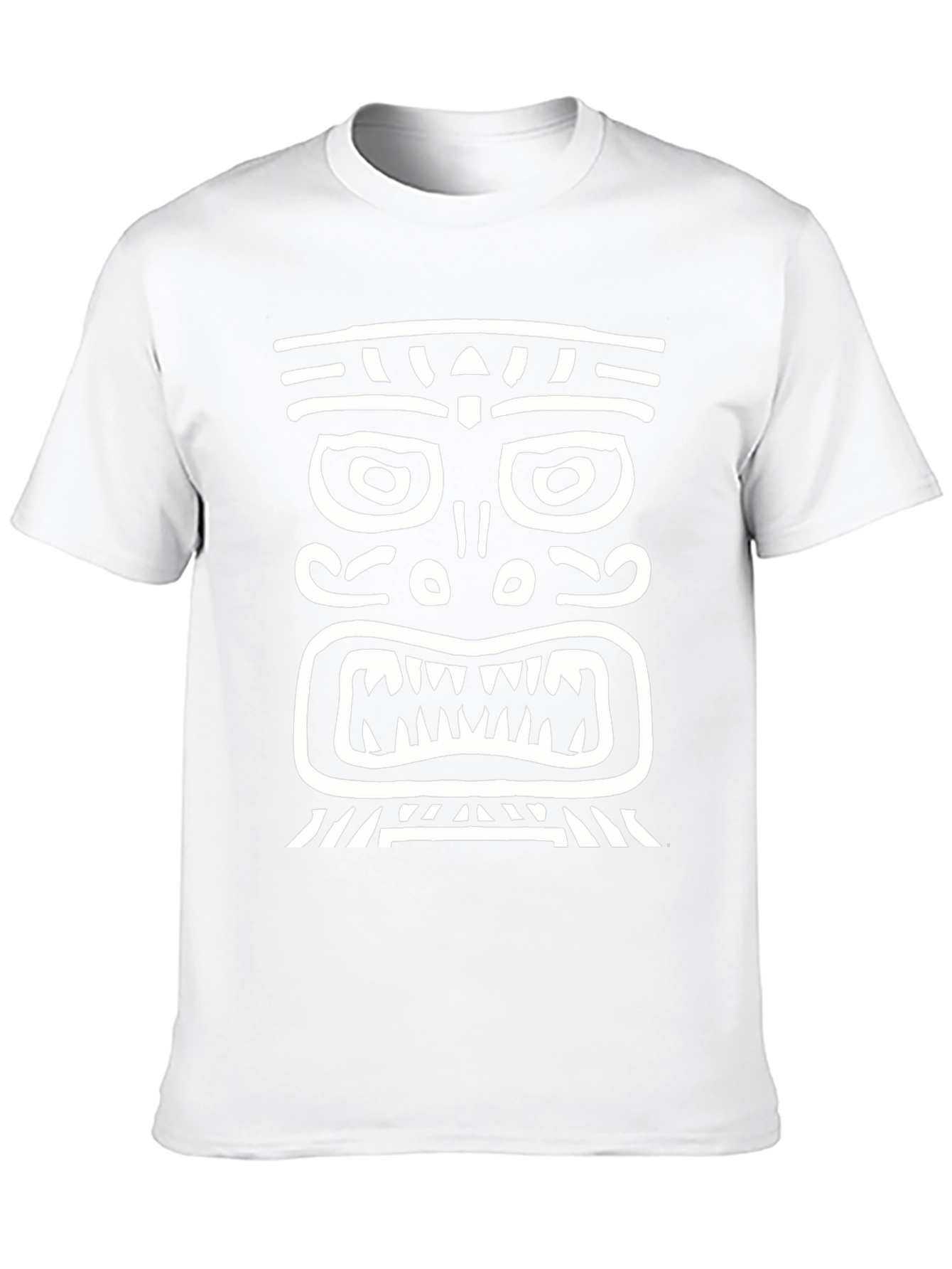 Camiseta Negra con Diseño Tribal Blanco
