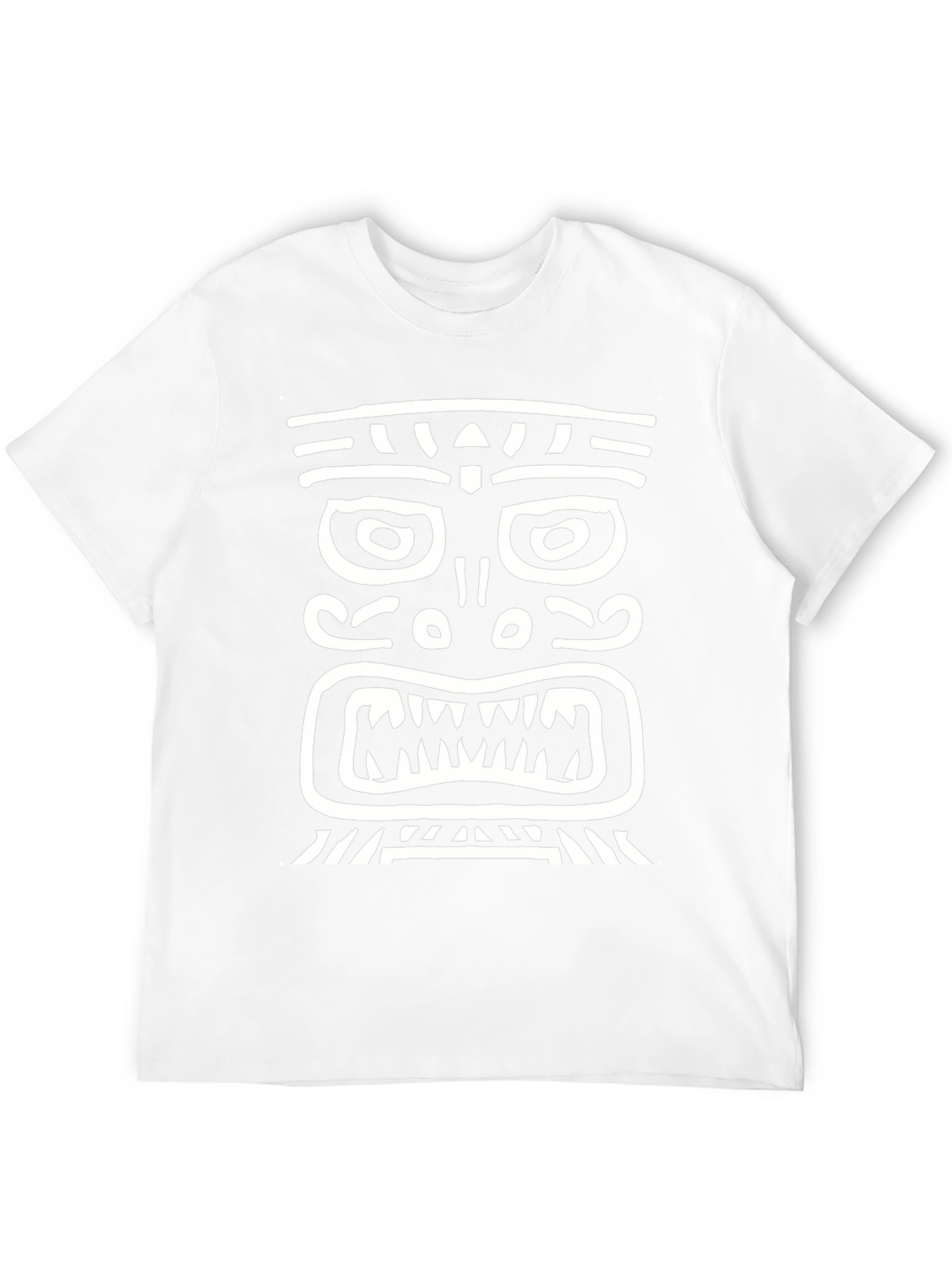 Camiseta Negra con Diseño Tribal Blanco