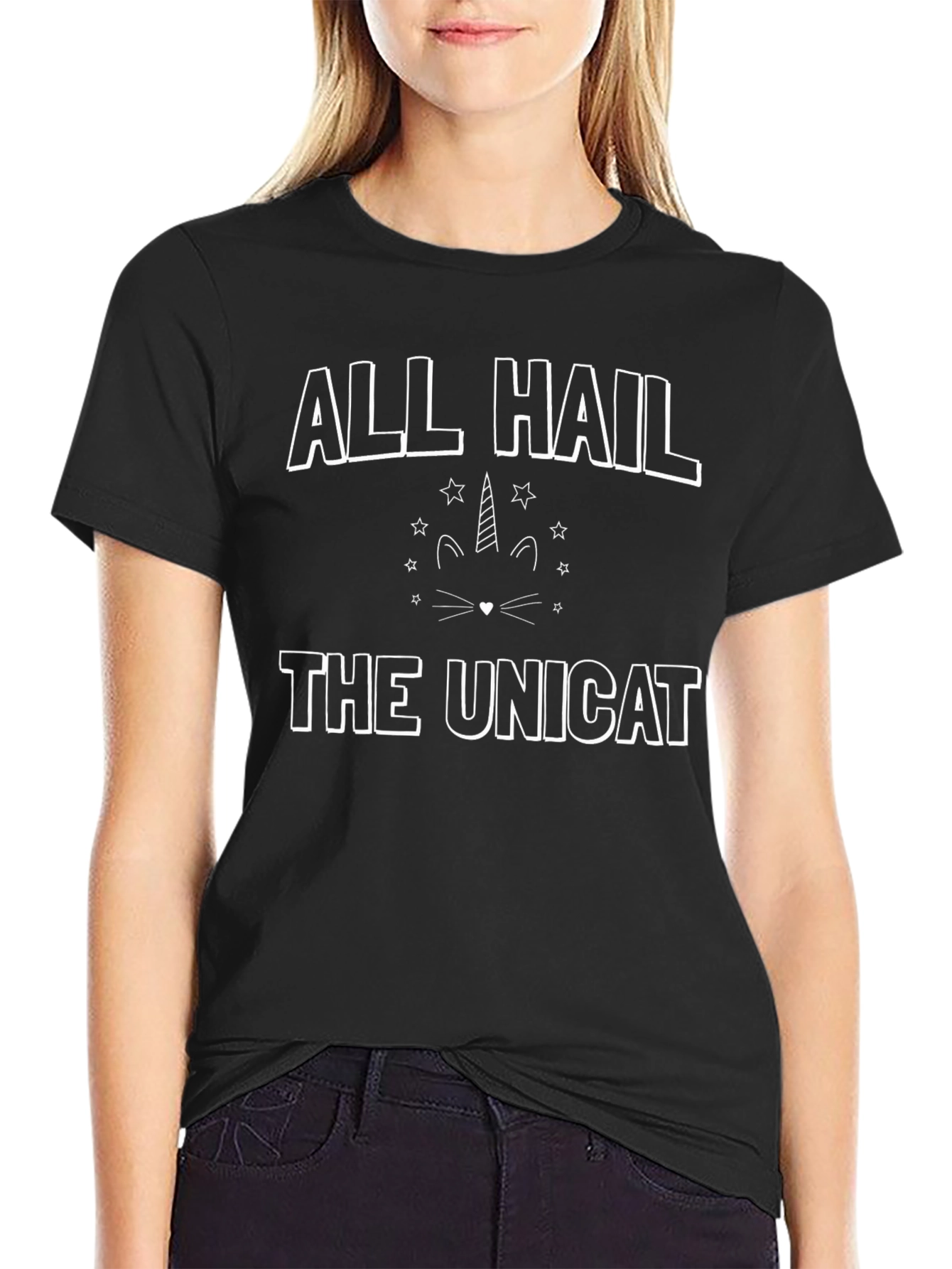 Camiseta Negra All Hail The Unicat