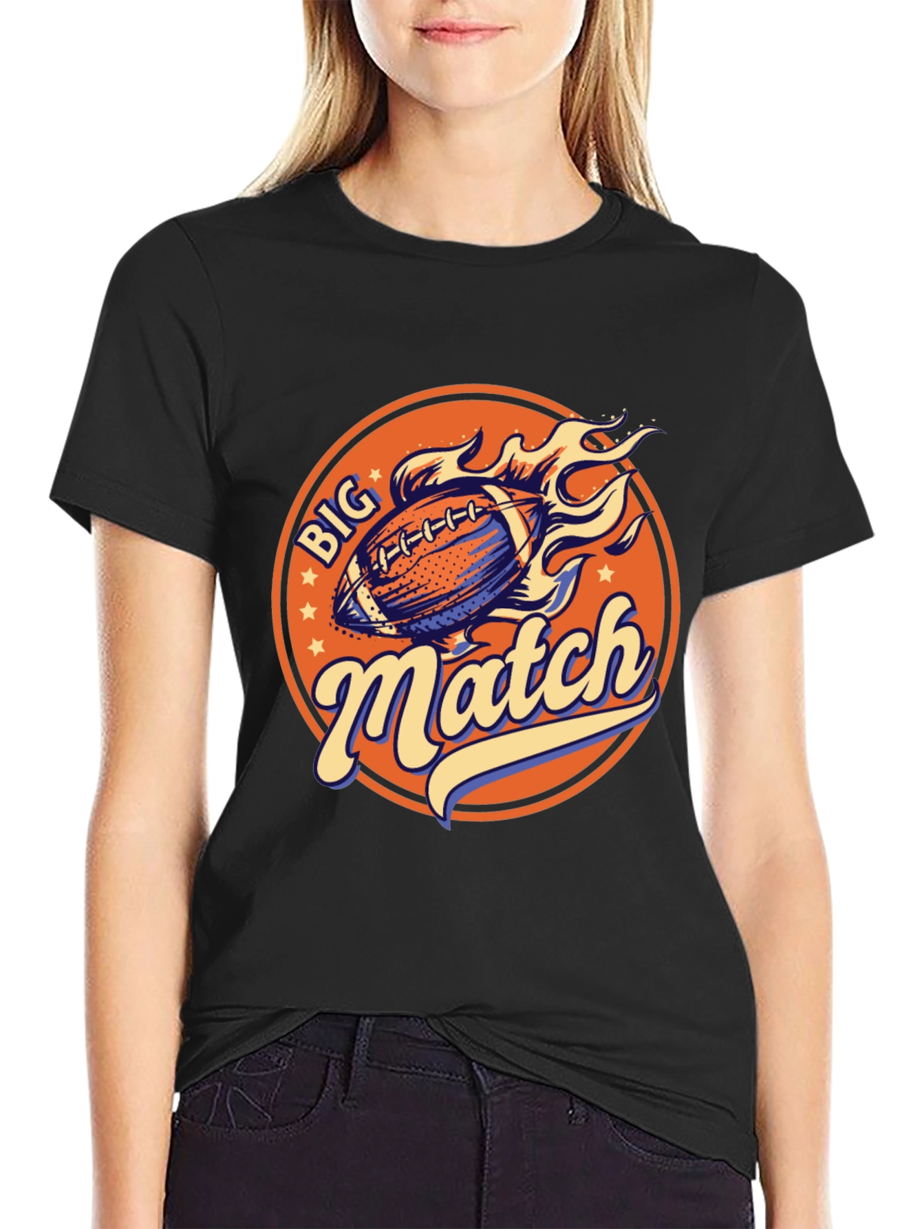Camiseta Negra Deportiva Big Match
