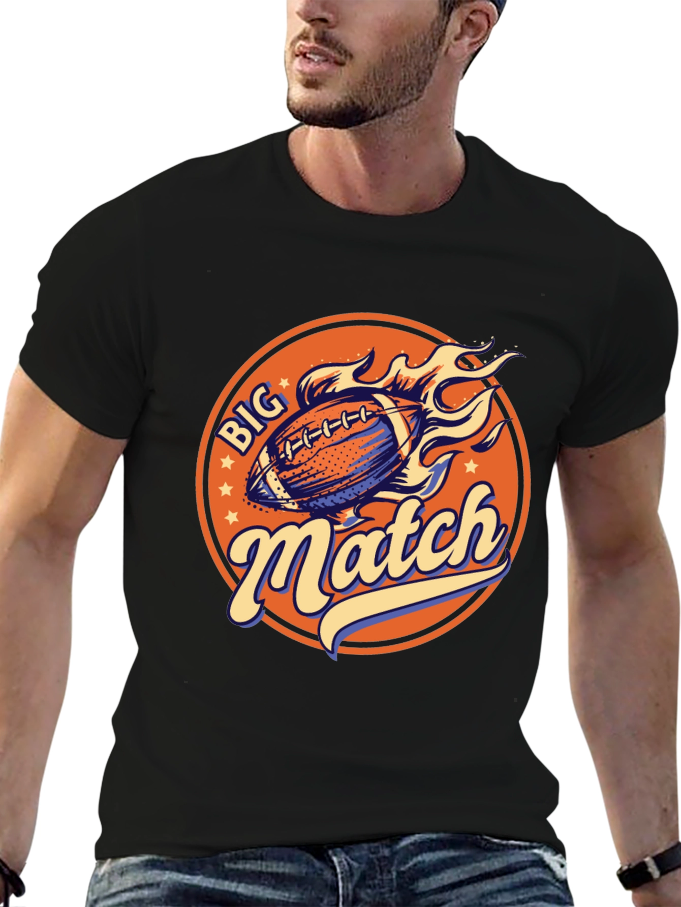 Camiseta Negra Deportiva Big Match