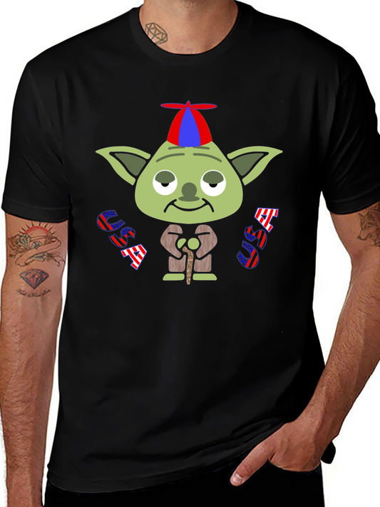 Camiseta Negra con Yoda Patriótico