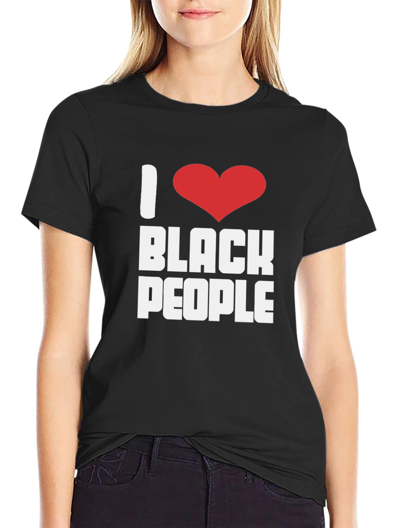 Camiseta I Love Black People Algodón Unisex