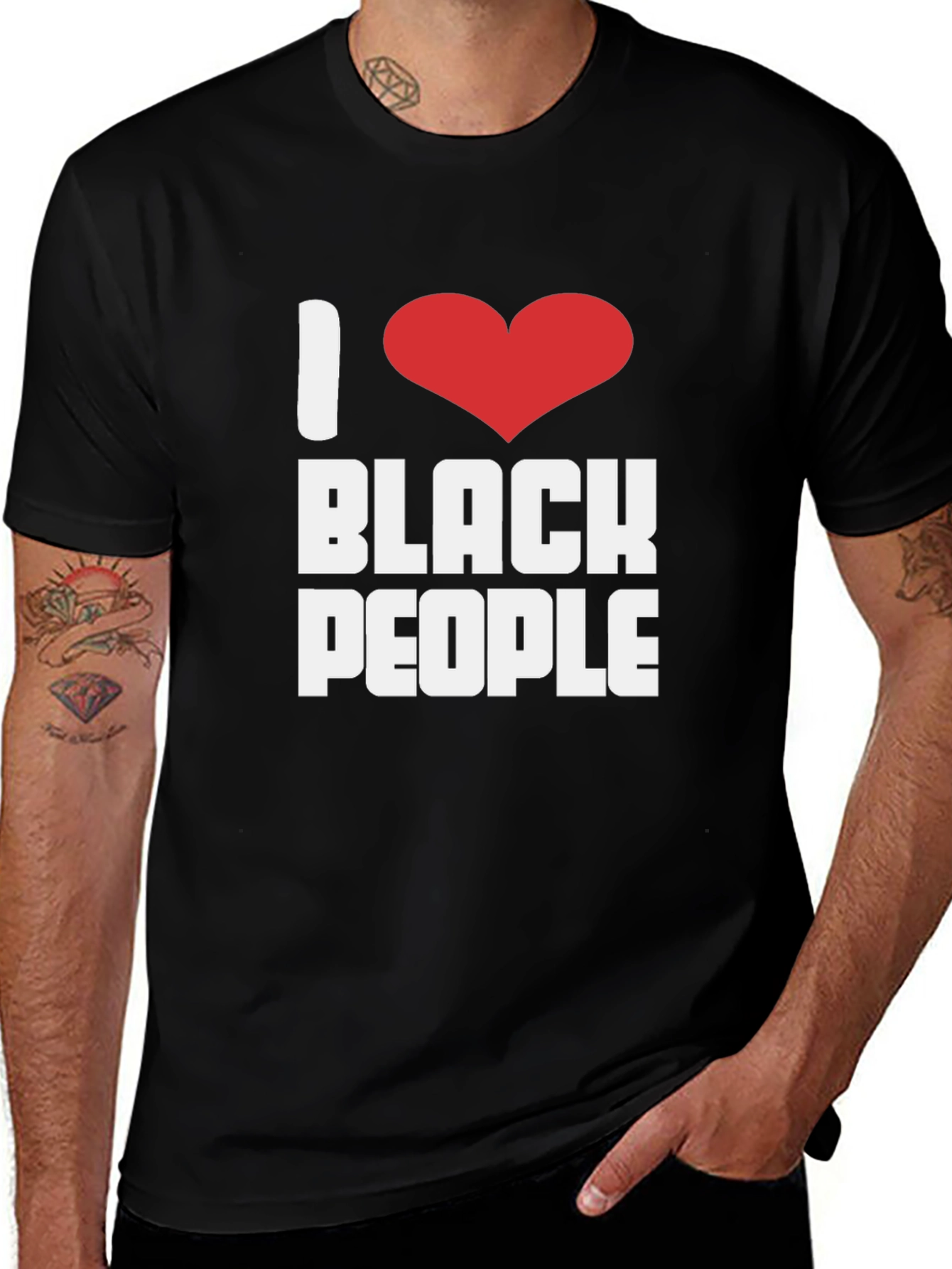 Camiseta I Love Black People Algodón Unisex