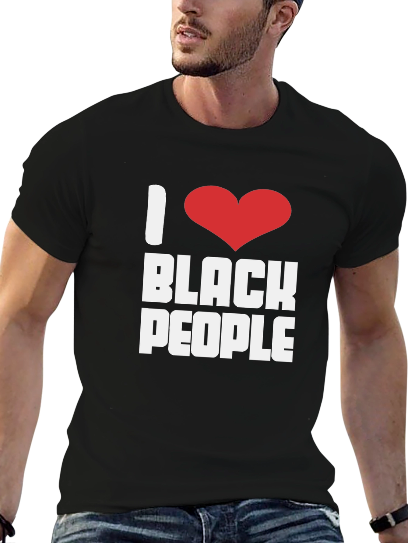 Camiseta I Love Black People Algodón Unisex