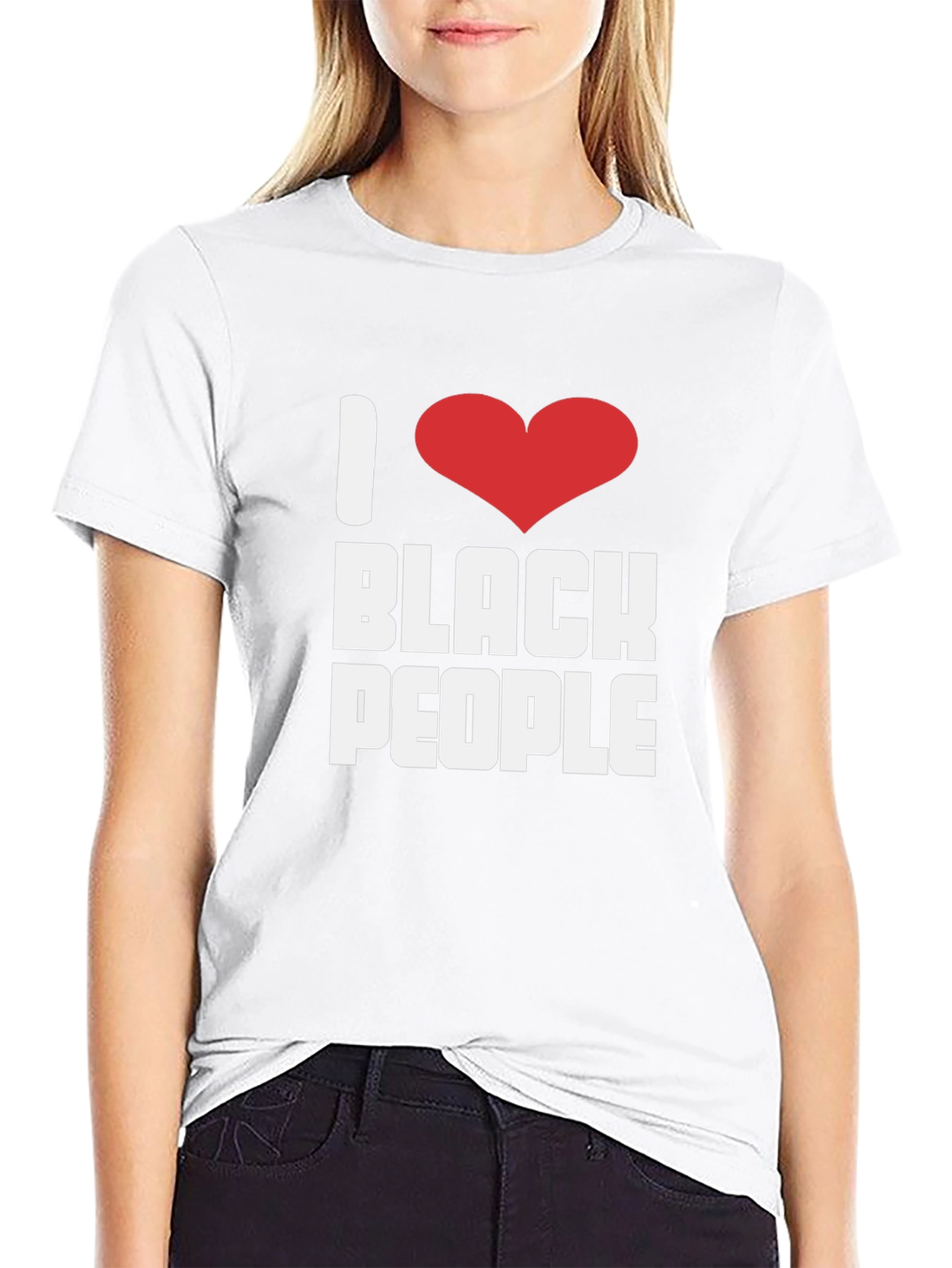 Camiseta I Love Black People Algodón Unisex