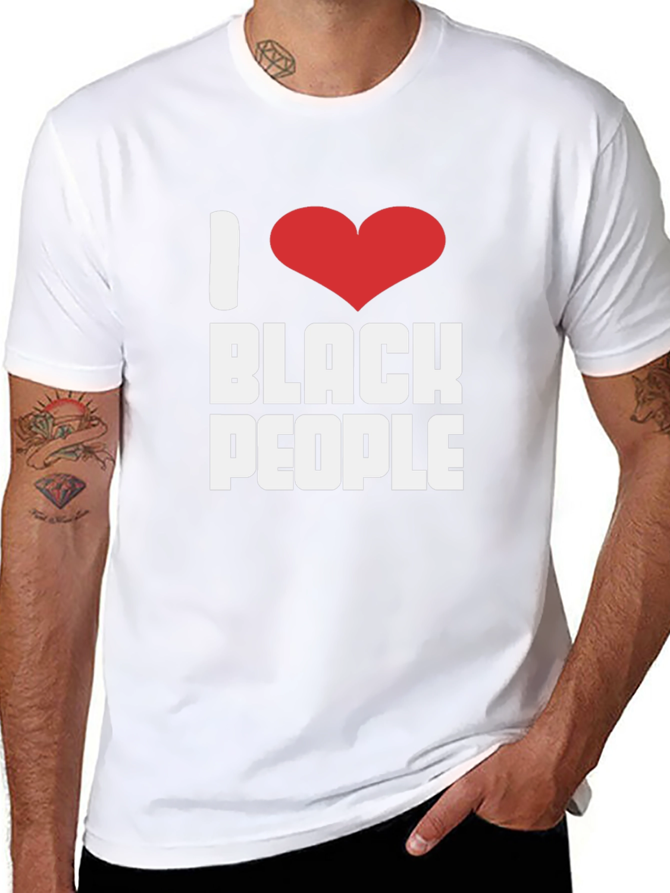 Camiseta I Love Black People Algodón Unisex