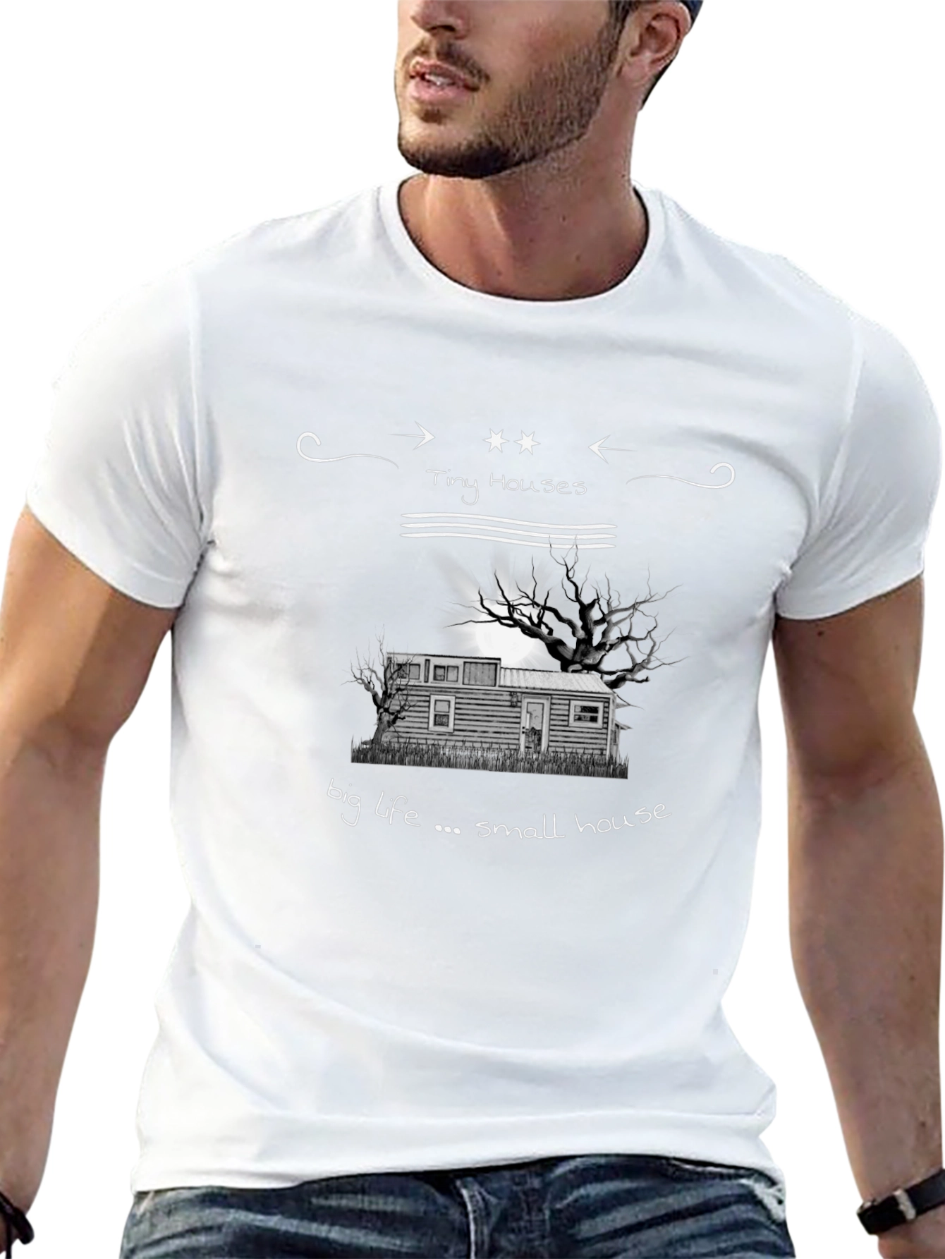 Camiseta Negra Tiny Houses Big Life