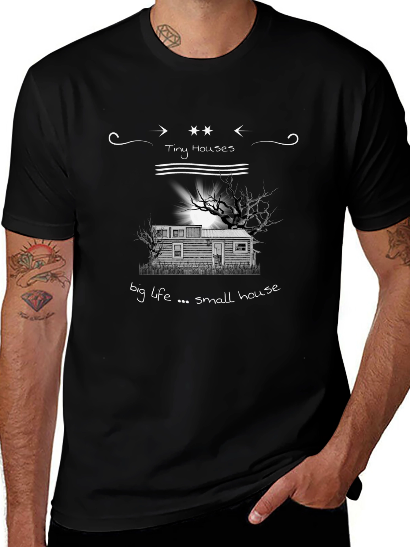 Camiseta Negra Tiny Houses Big Life