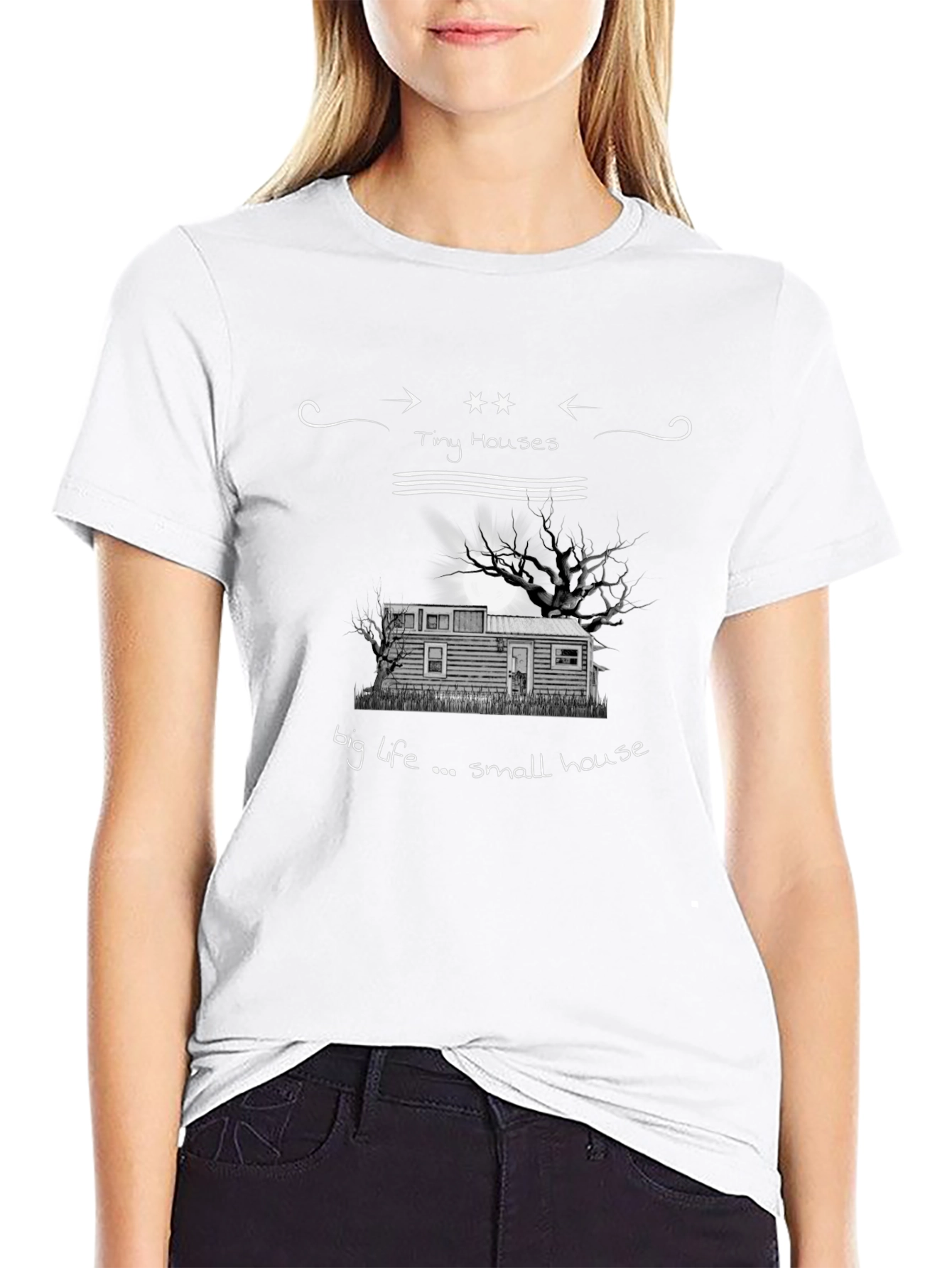 Camiseta Negra Tiny Houses Big Life