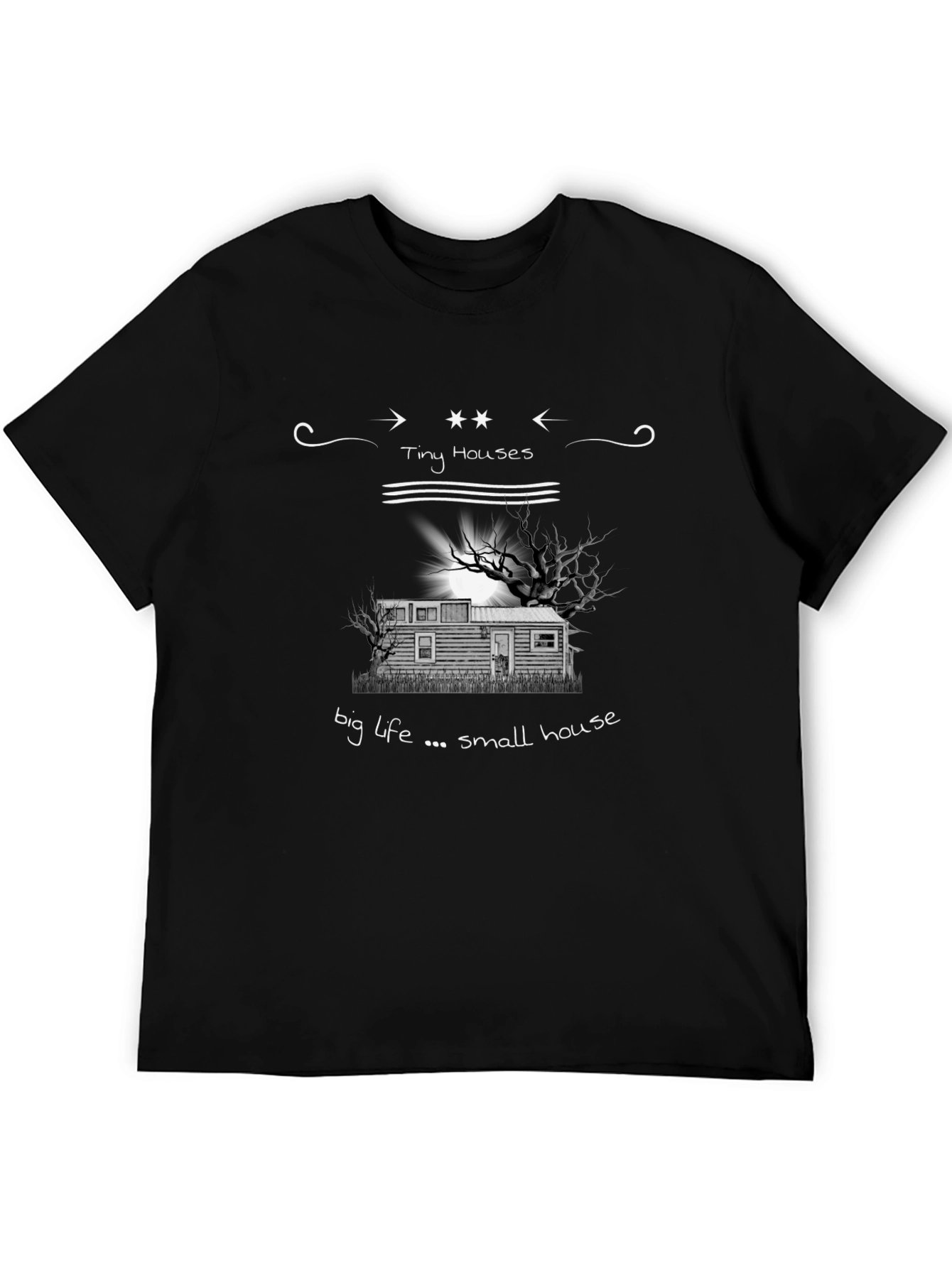 Camiseta Negra Tiny Houses Big Life