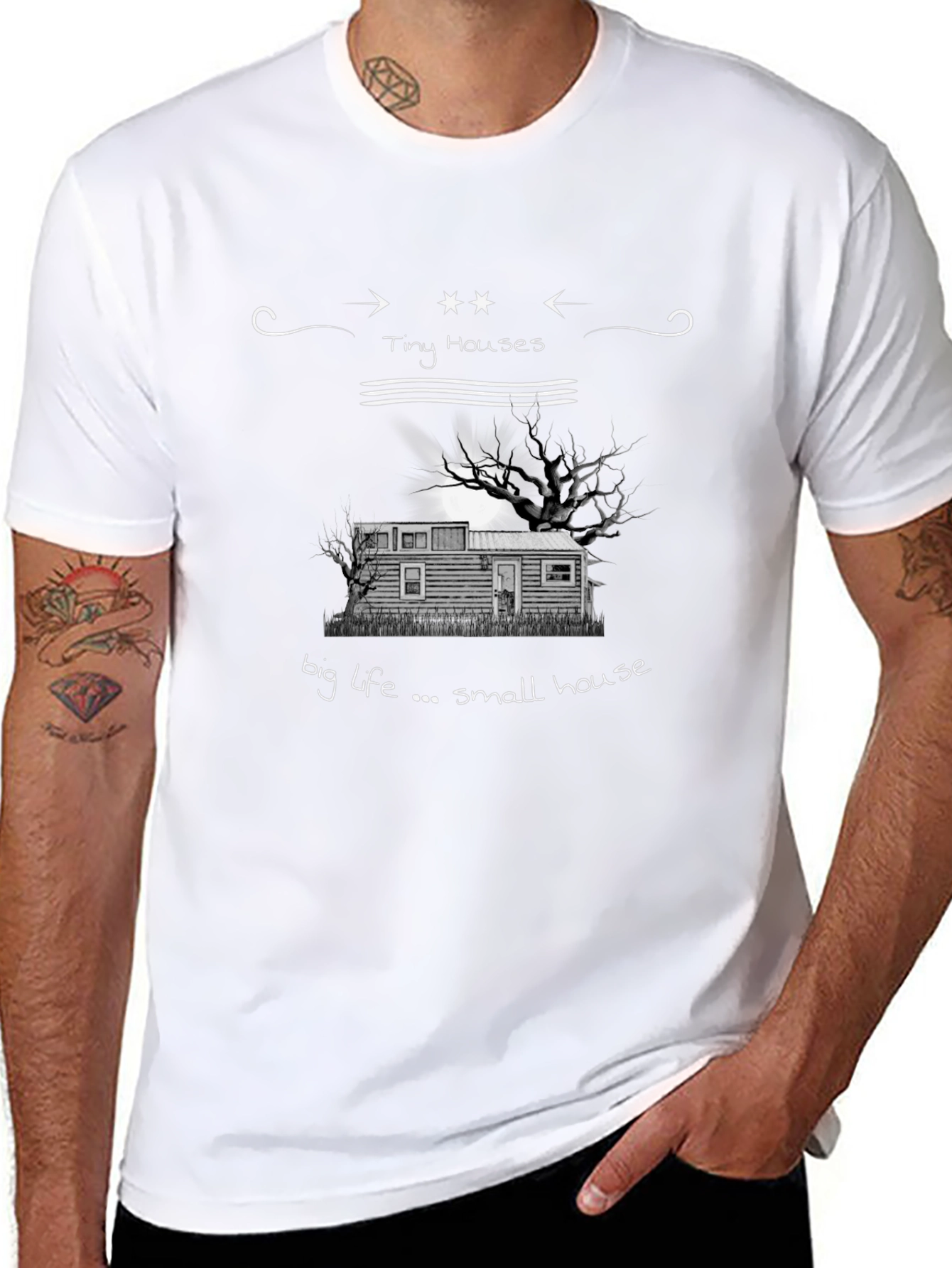 Camiseta Negra Tiny Houses Big Life