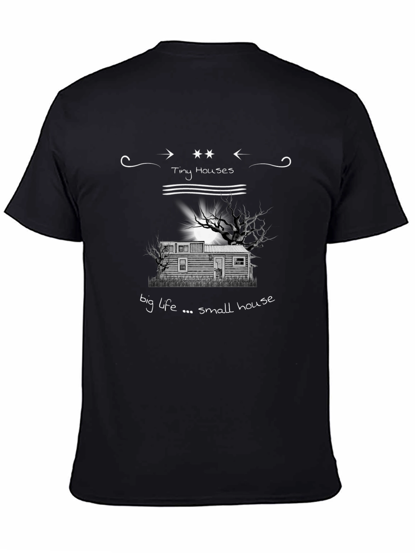 Camiseta Negra Tiny Houses Big Life