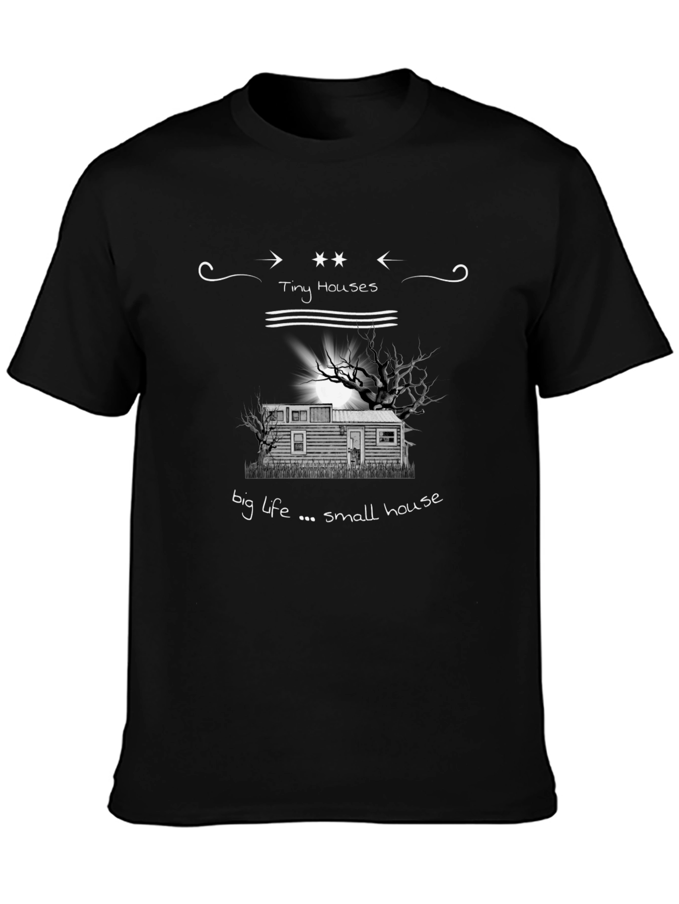 Camiseta Negra Tiny Houses Big Life
