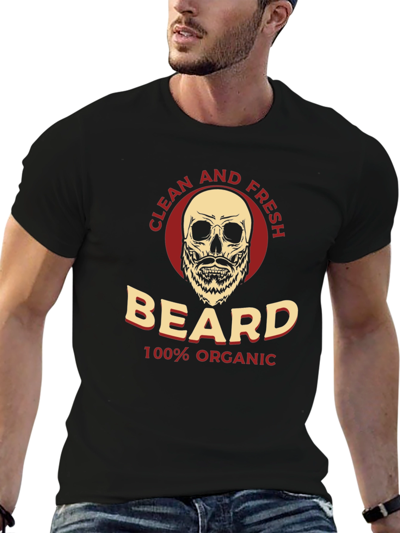 Camiseta Negra Orgánica Beard Clean and Fresh