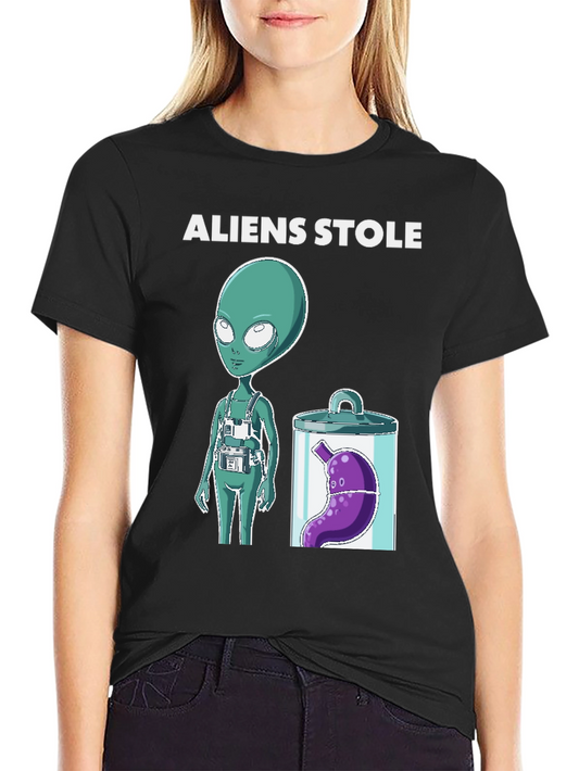Camiseta Humor Alienígena Aliens Stole My Stomach