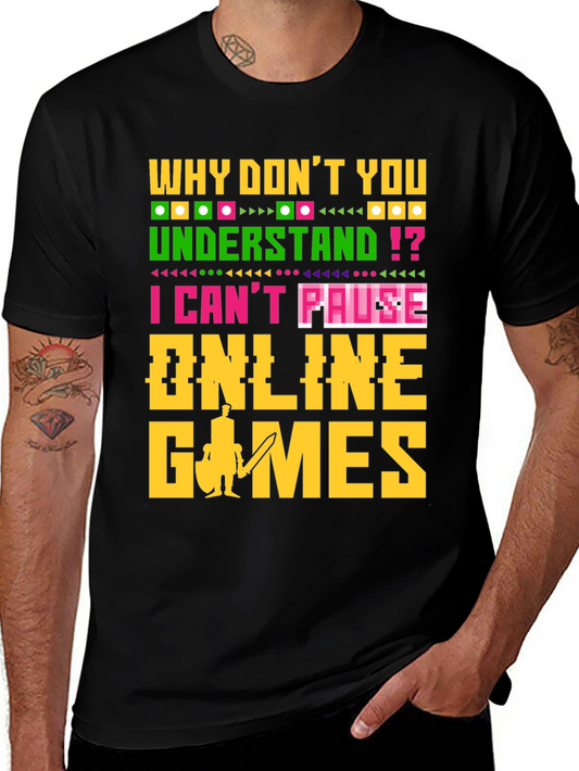 Camiseta Negra Gamer: No Puedo Pausar Juegos Online