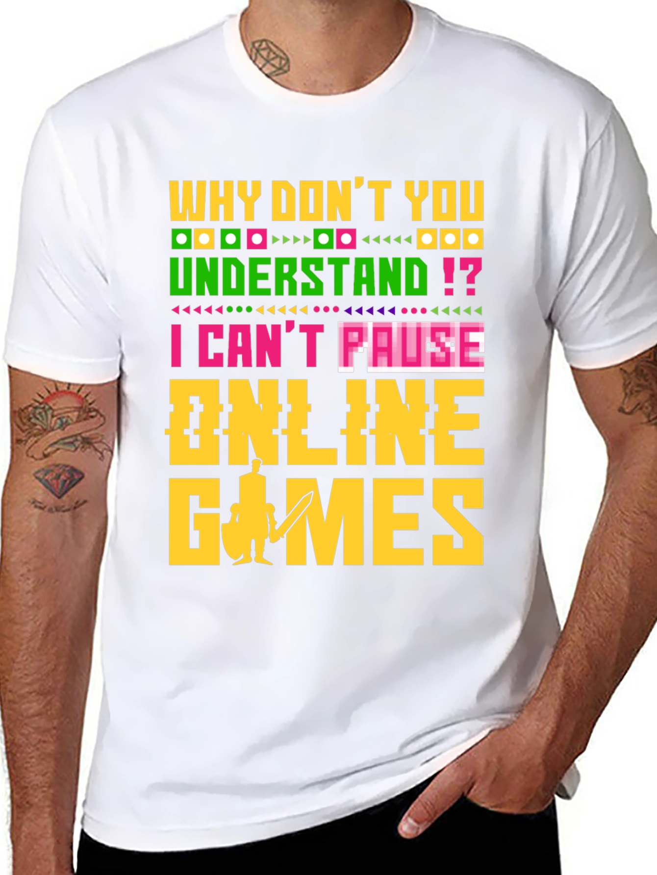 Camiseta Negra Gamer: No Puedo Pausar Juegos Online