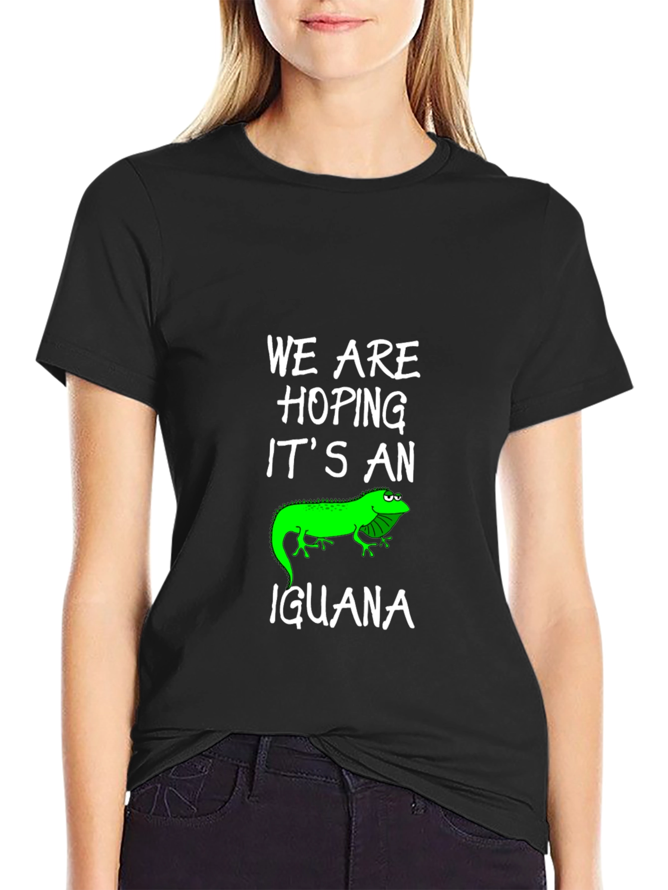 Camiseta Negra Iguana Divertida