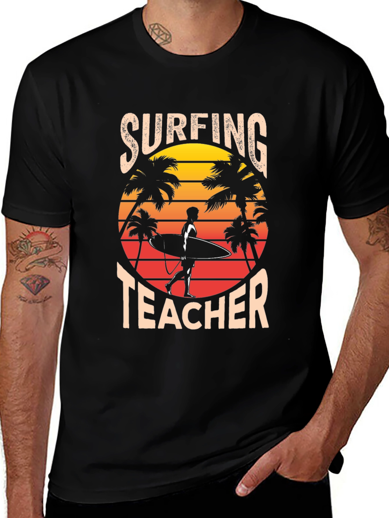 Camiseta Surfista Profesor Atardecer
