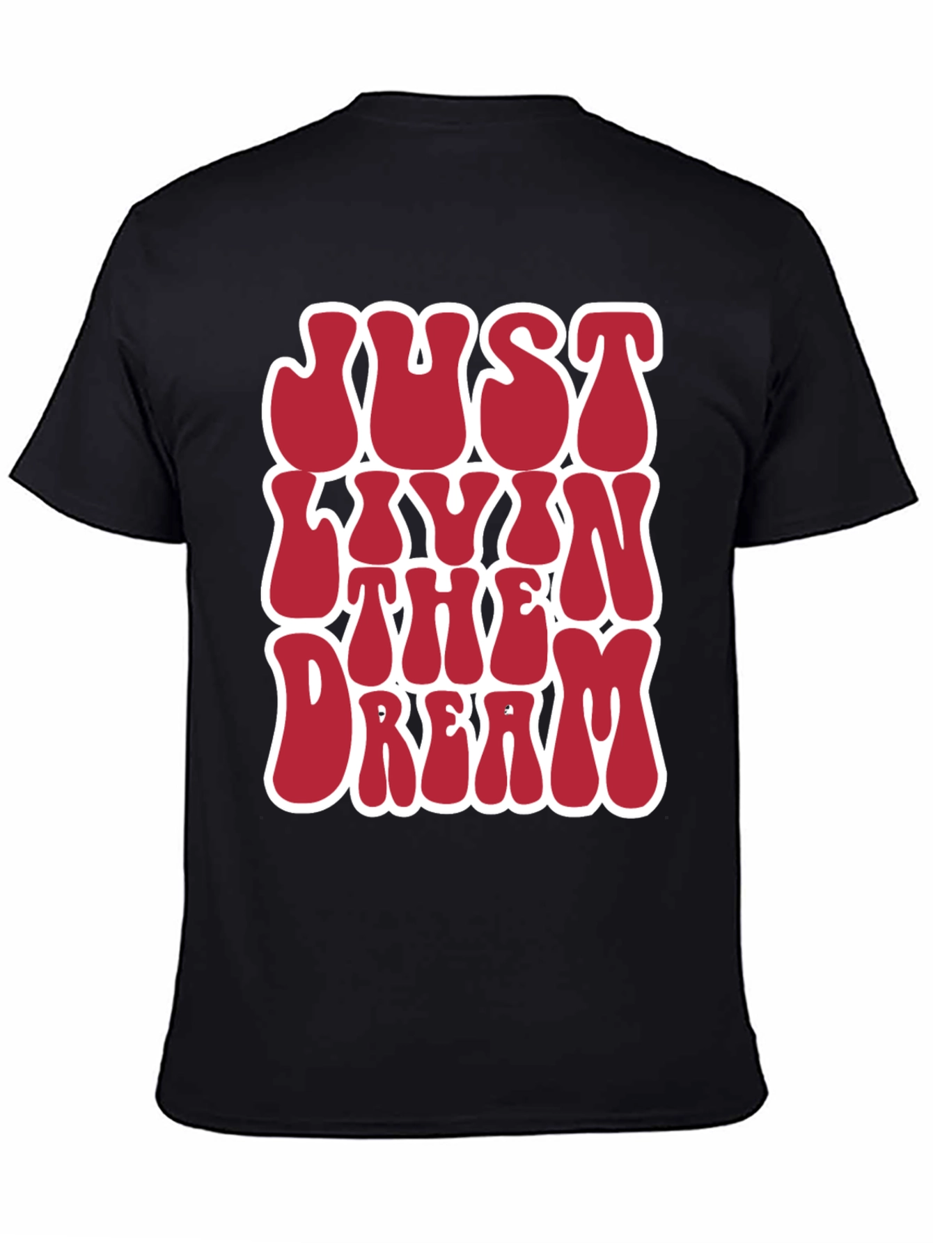 Camiseta Negra Just Livin The Dream Retro