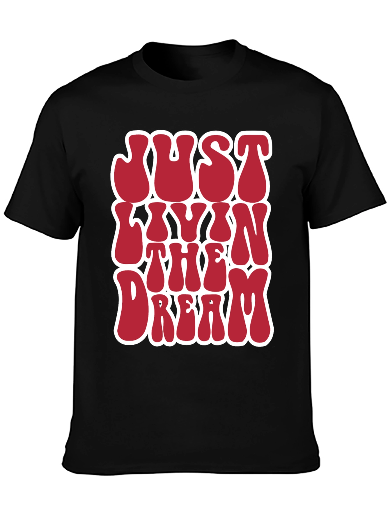 Camiseta Negra Just Livin The Dream Retro