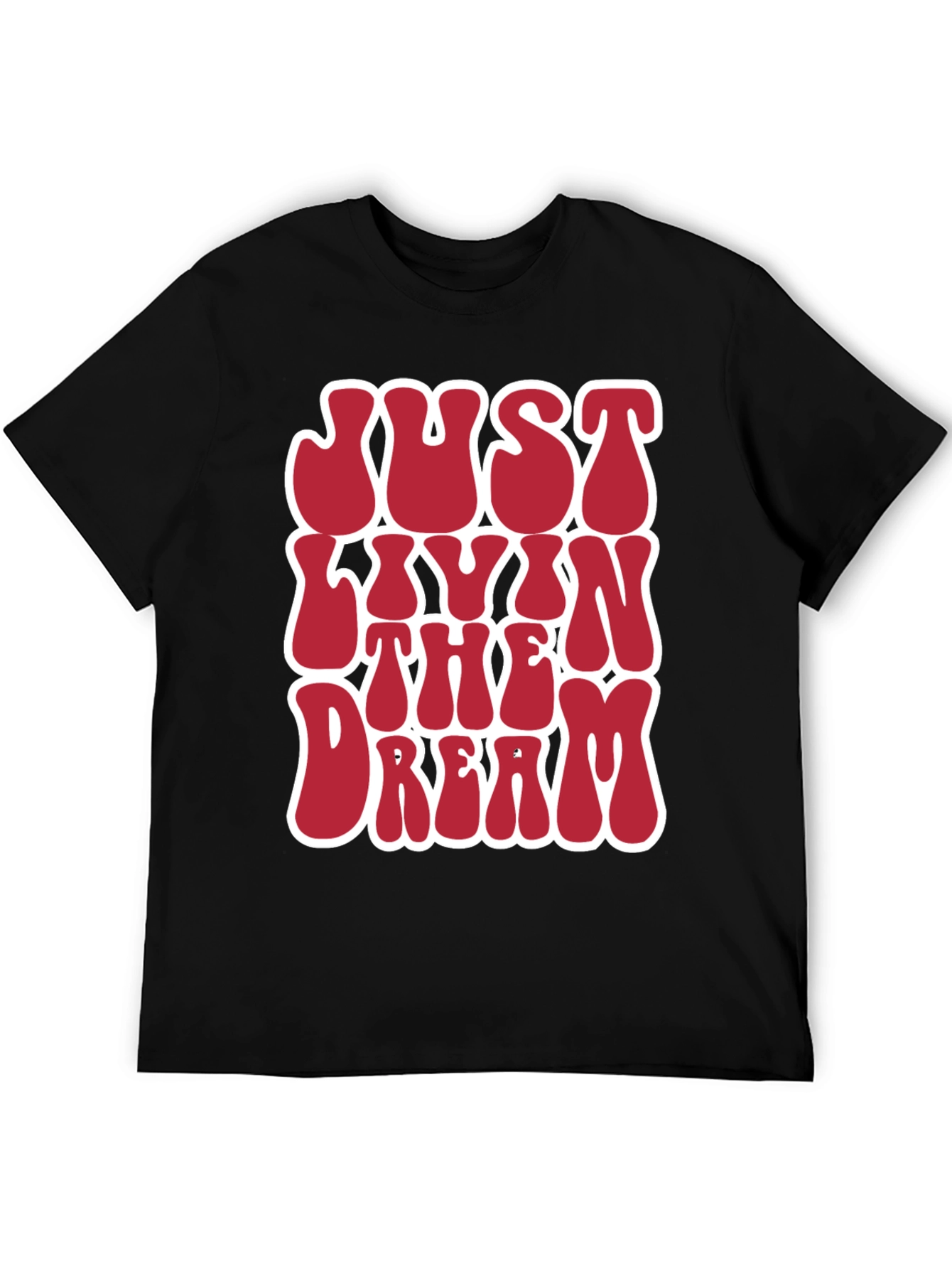 Camiseta Negra Just Livin The Dream Retro
