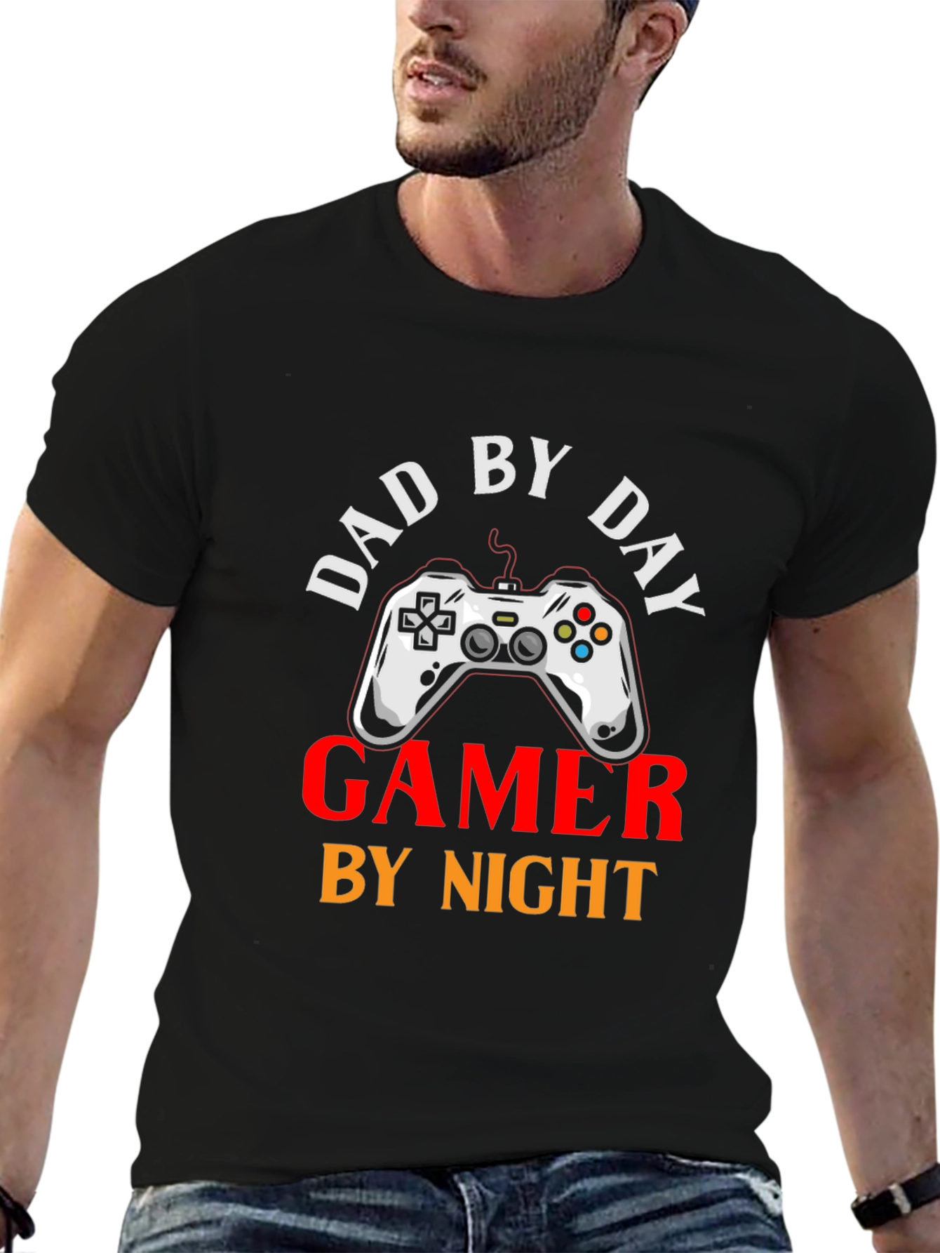 Camiseta Hombre: Papá de Día Gamer de Noche
