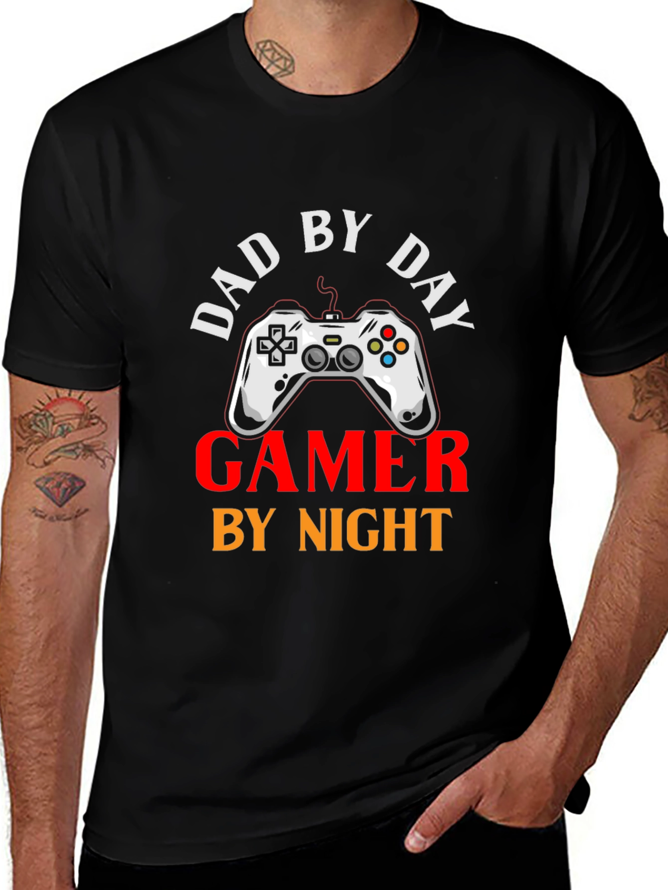Camiseta Hombre: Papá de Día Gamer de Noche