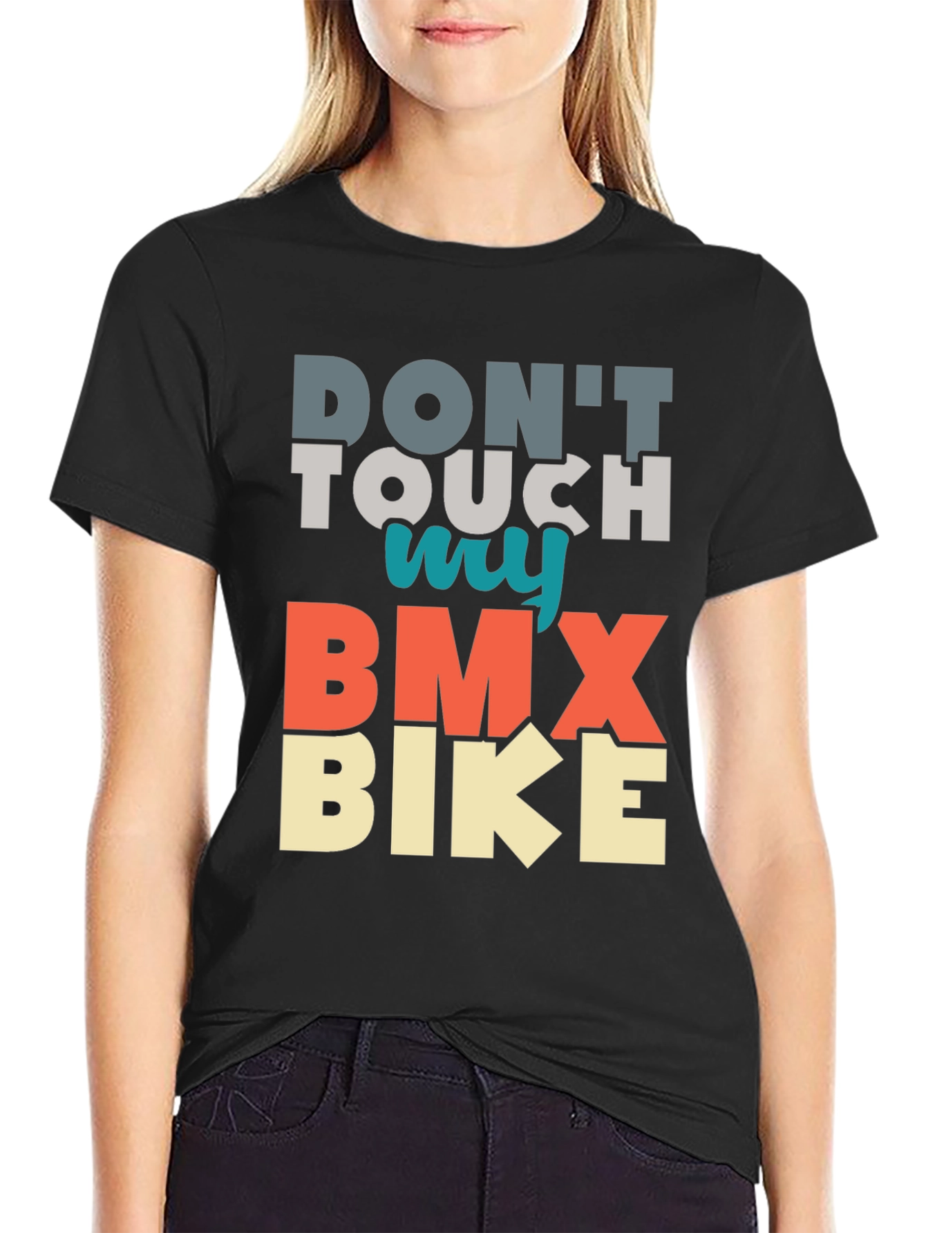 Camiseta Negra No Toques Mi BMX