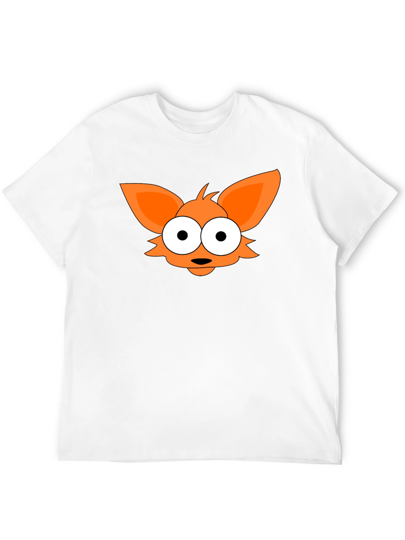 Camiseta Negra con Diseño de Zorro Naranja
