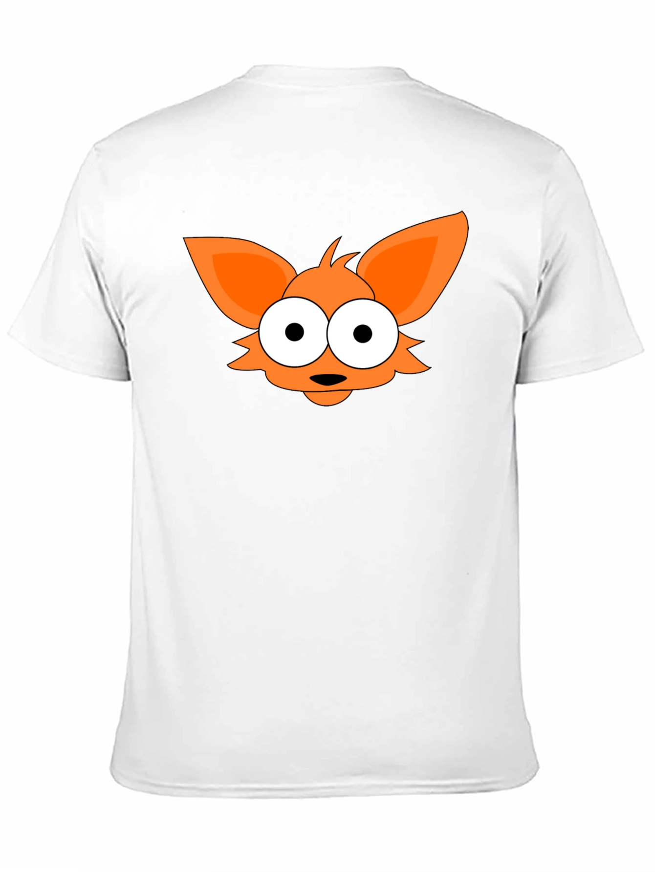 Camiseta Negra con Diseño de Zorro Naranja