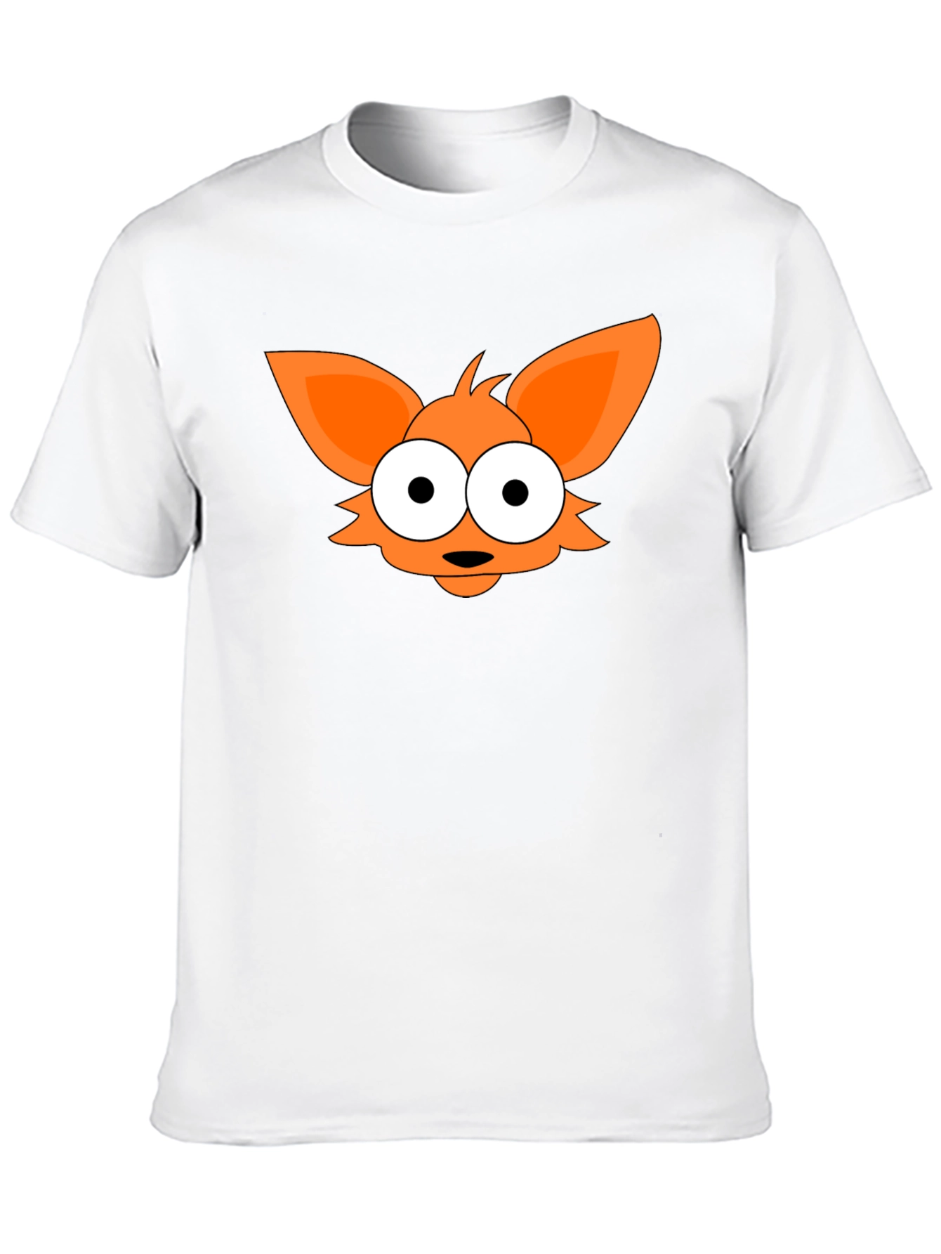 Camiseta Negra con Diseño de Zorro Naranja