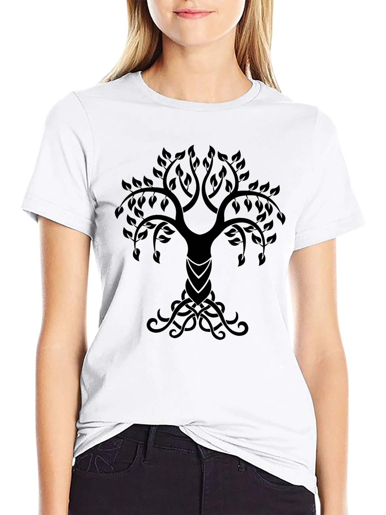 Camiseta Negra Árbol de la Vida Nórdico